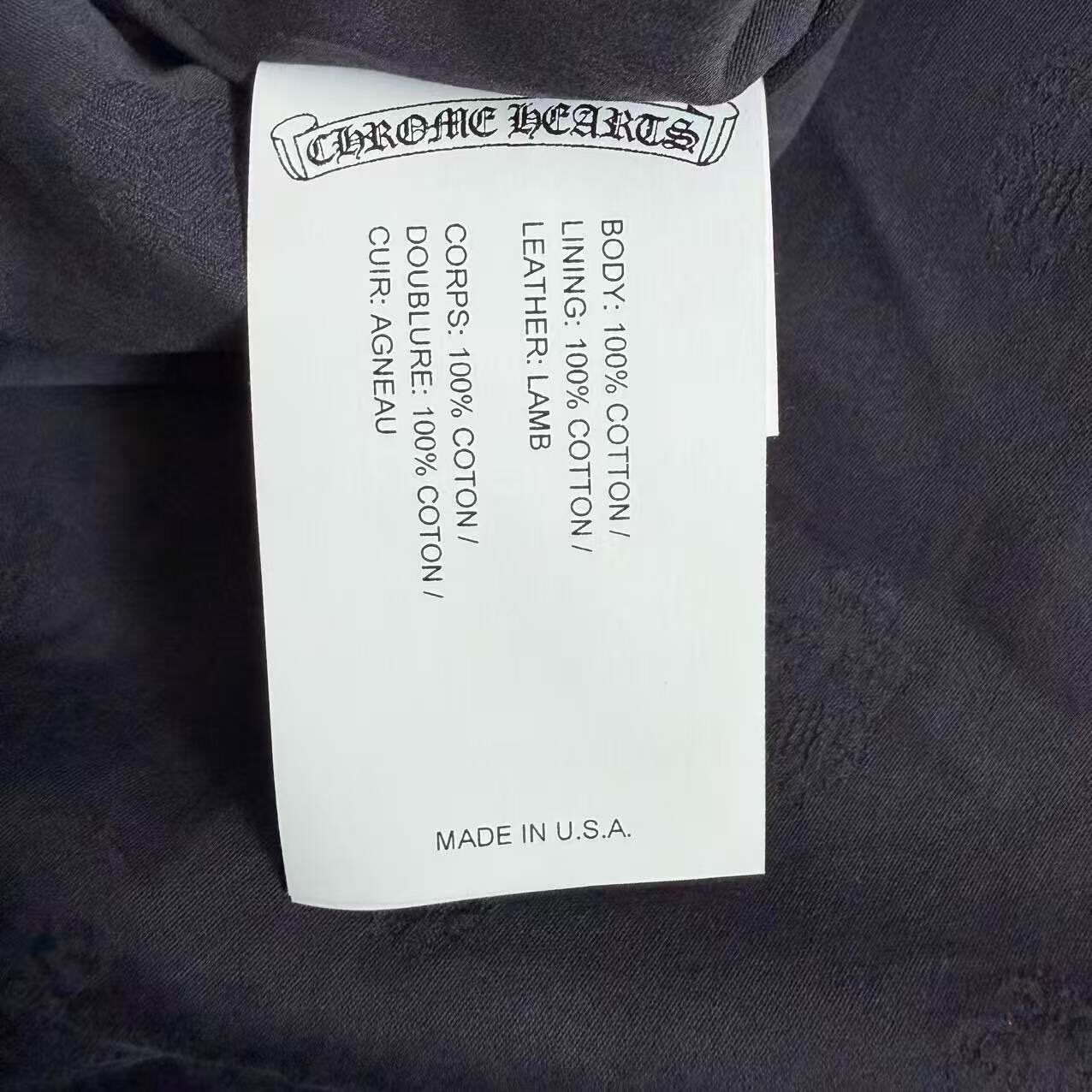 Chrome Hearts Denim Cross Hoodie — label