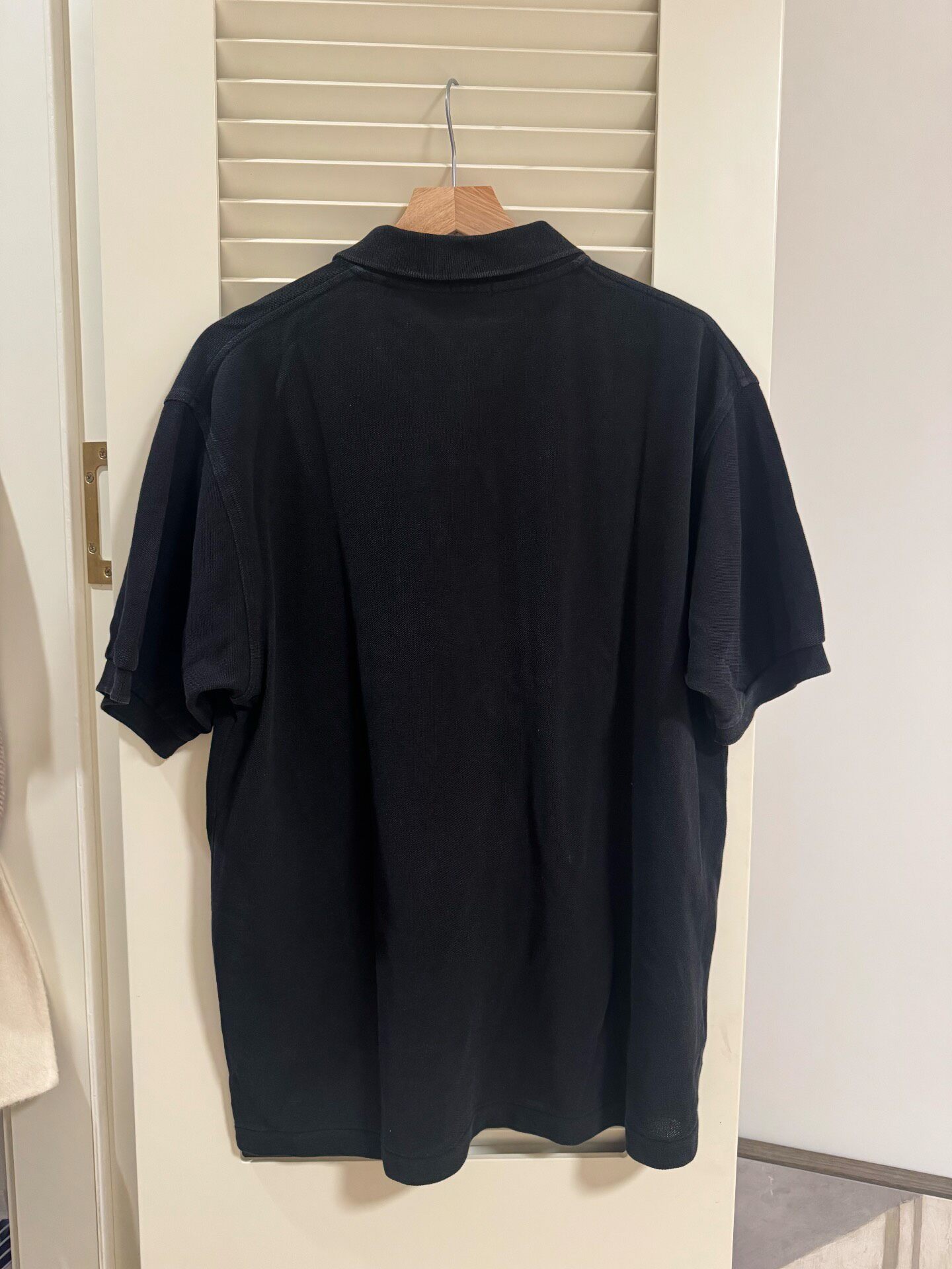 Comoli 26SS Oversized Black Polo Shirt — back