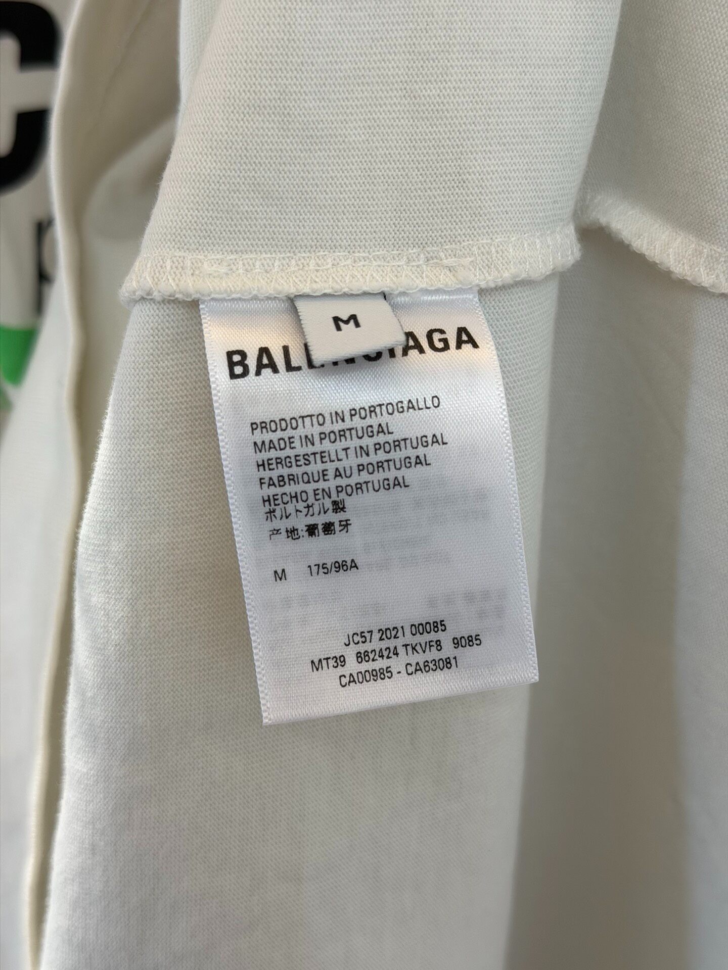 Balenciaga White Loose Hooded Sweatshirt — label