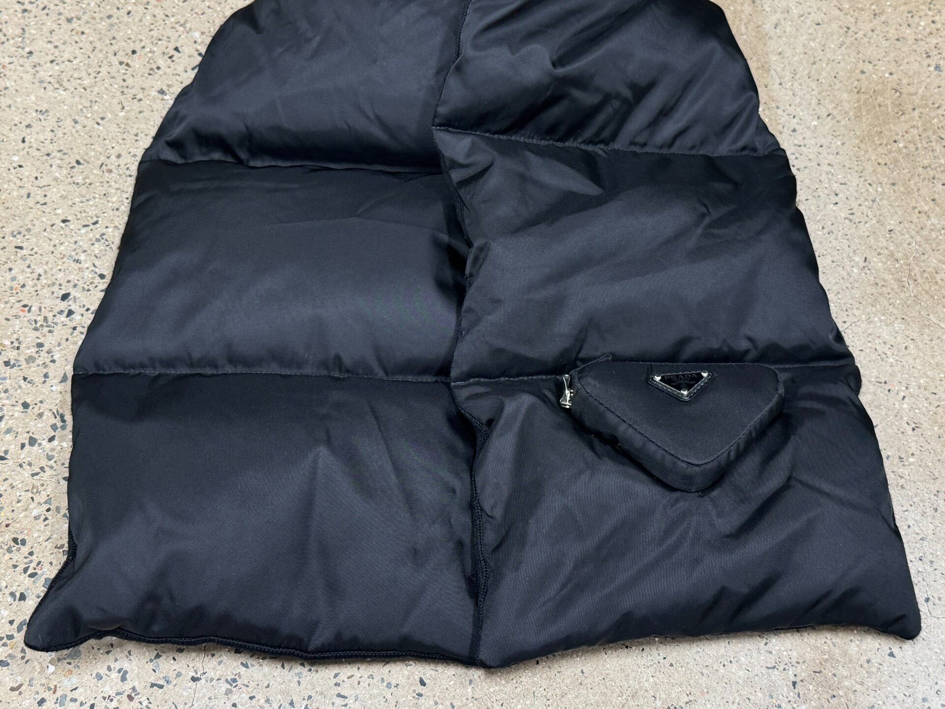 Prada Re-Nylon Padded Scarf — label