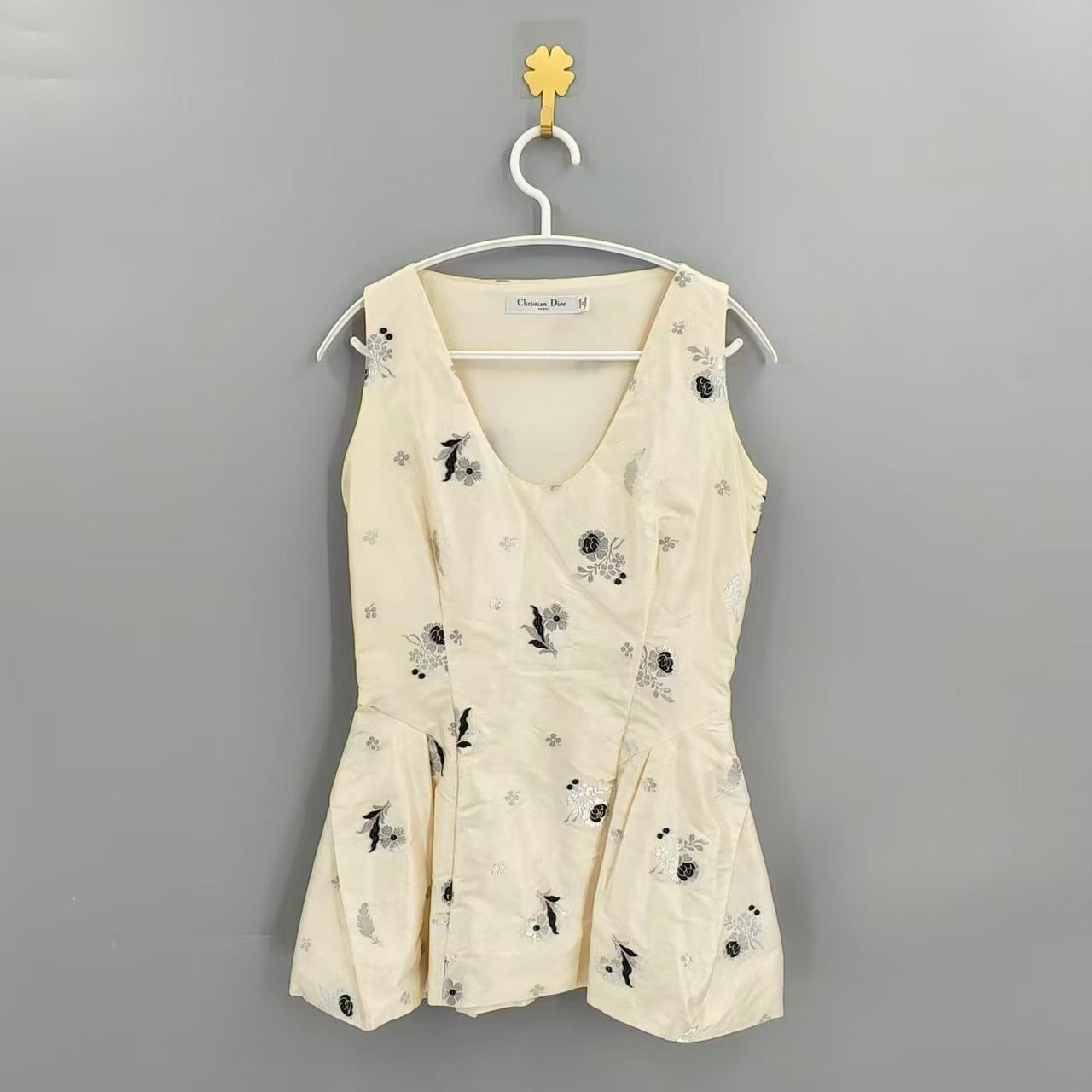 Christian Dior Silk Floral Embroidery Dress