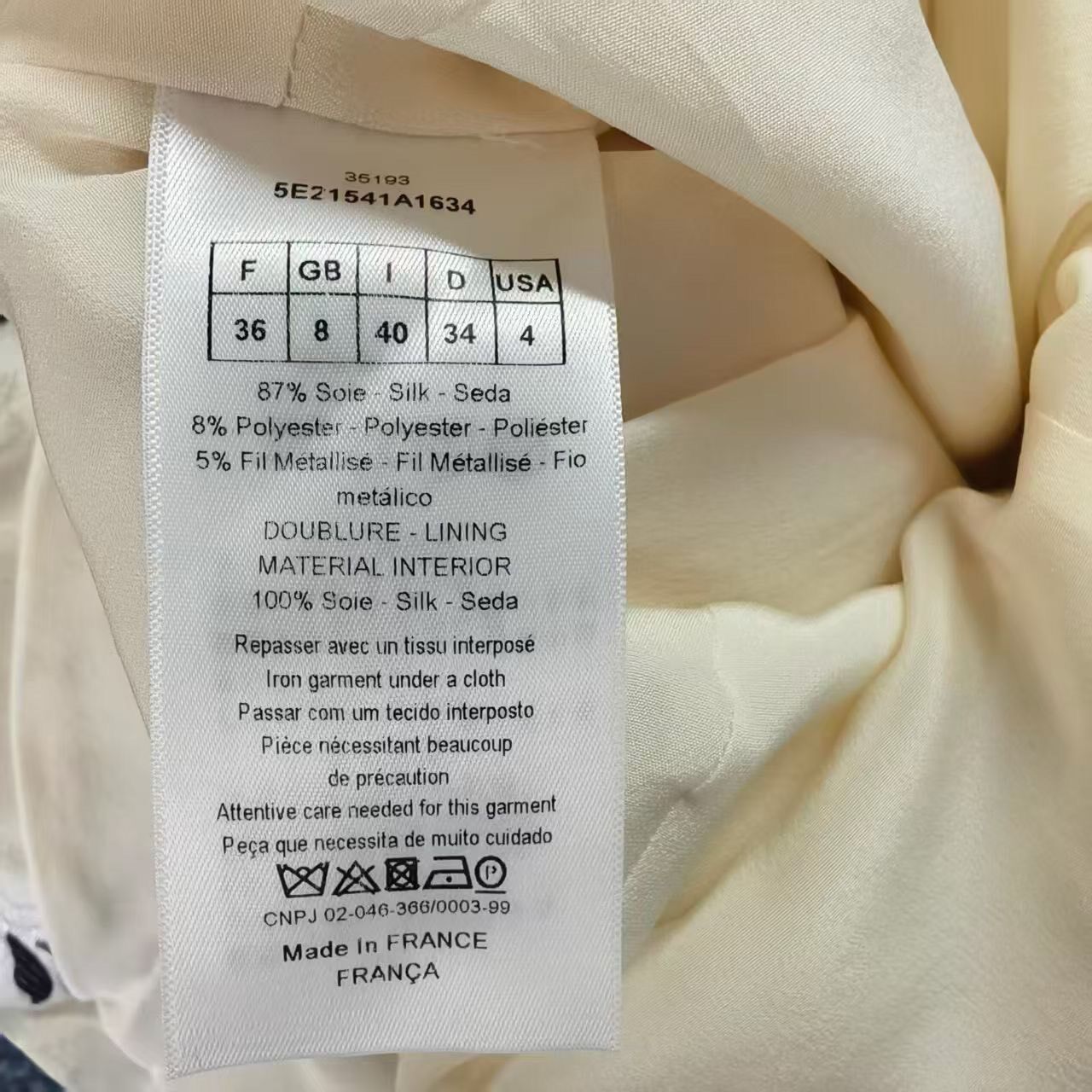 Christian Dior Silk Floral Embroidery Dress — label