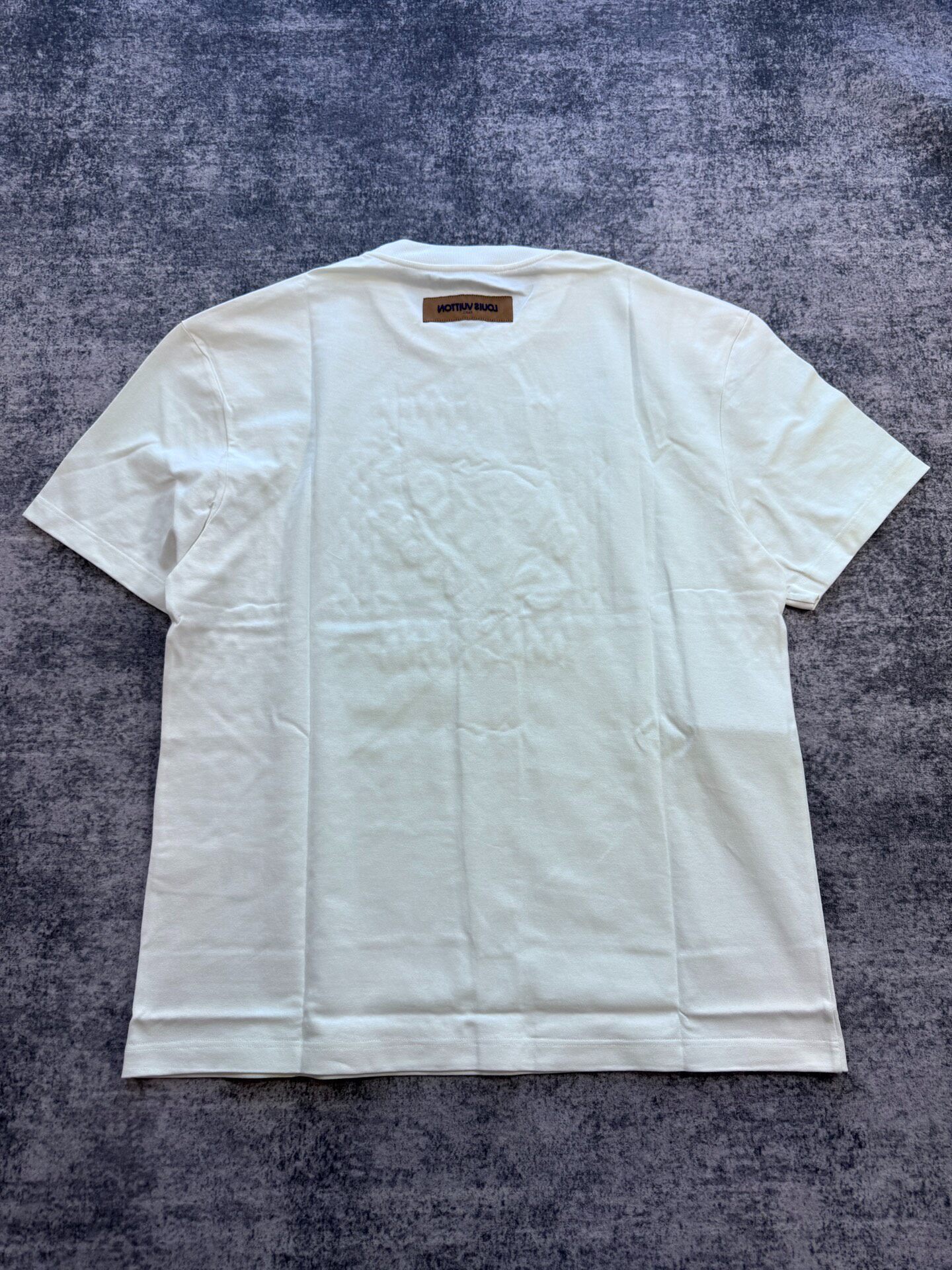 Louis Vuitton White Beaded Text Short-Sleeve Tee — front