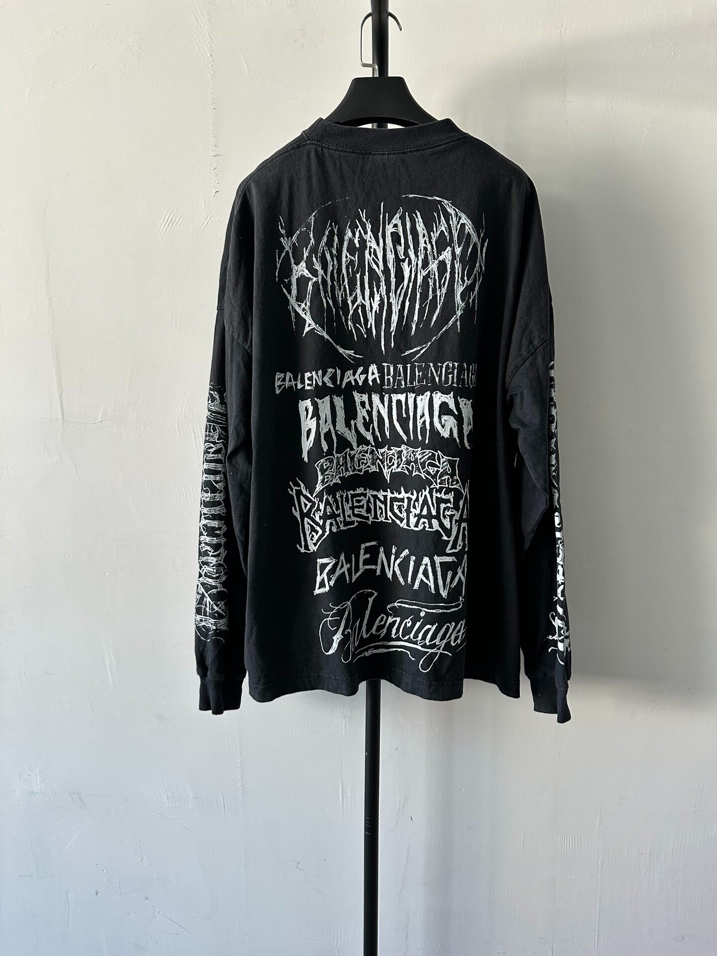 Balenciaga New Year Print Long Sleeve Tee — front