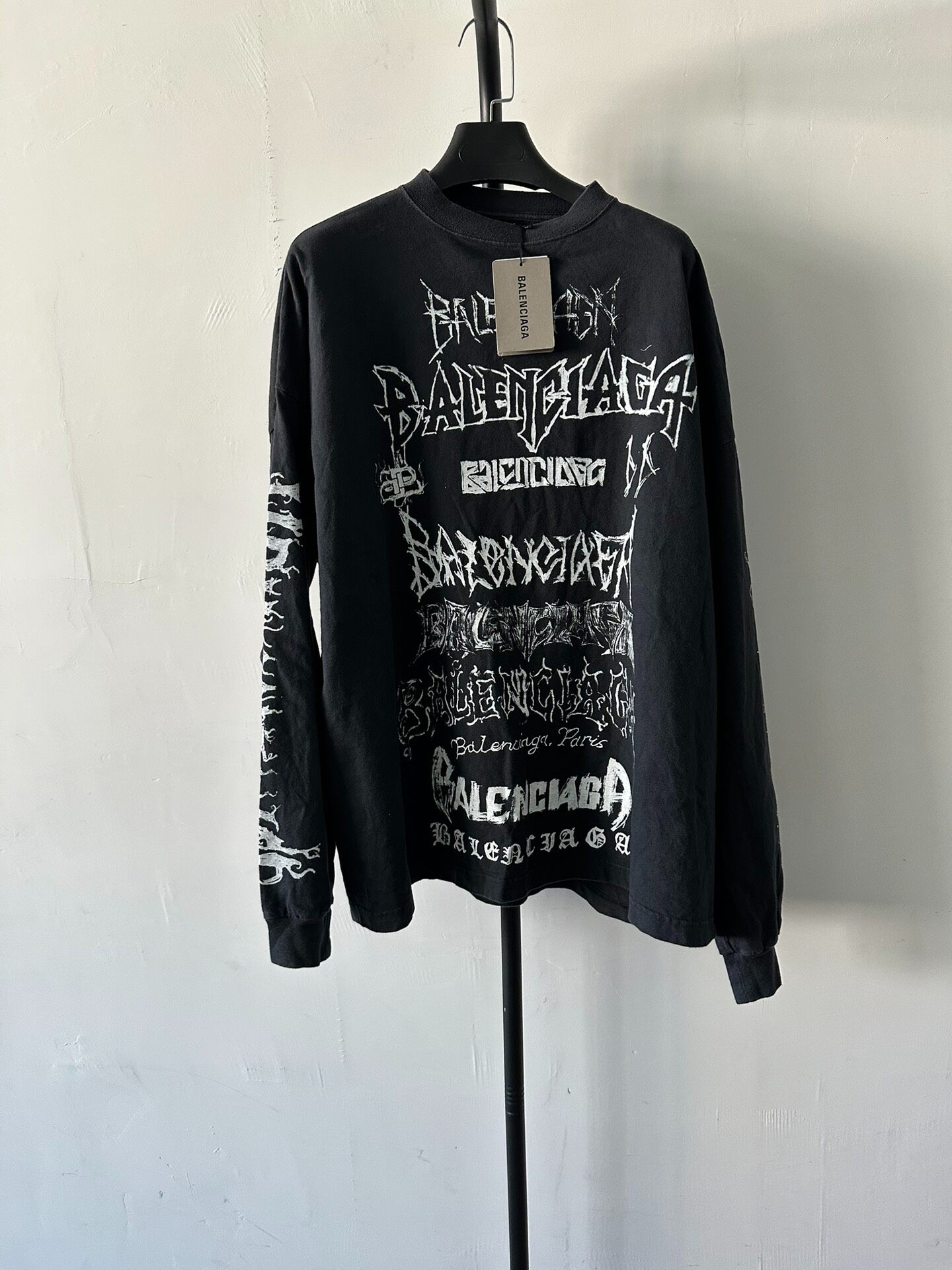 Balenciaga New Year Print Long Sleeve Tee