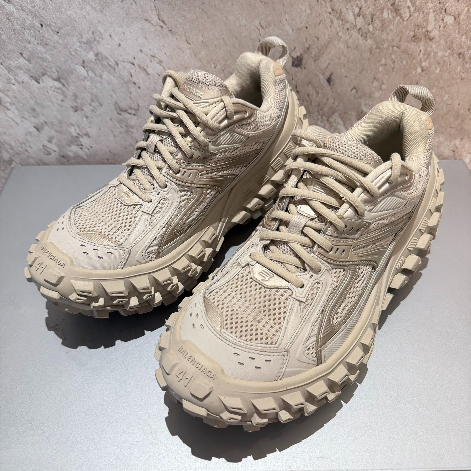 Balenciaga Beige Tire Sole Sneakers