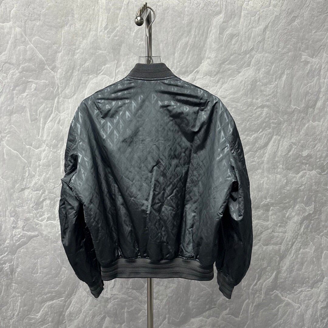 Dior Dark Gray Diamond Flight Jacket — back