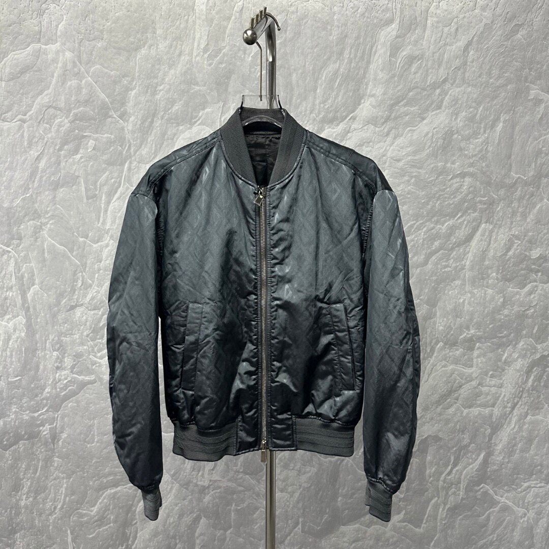 Dior Dark Gray Diamond Flight Jacket