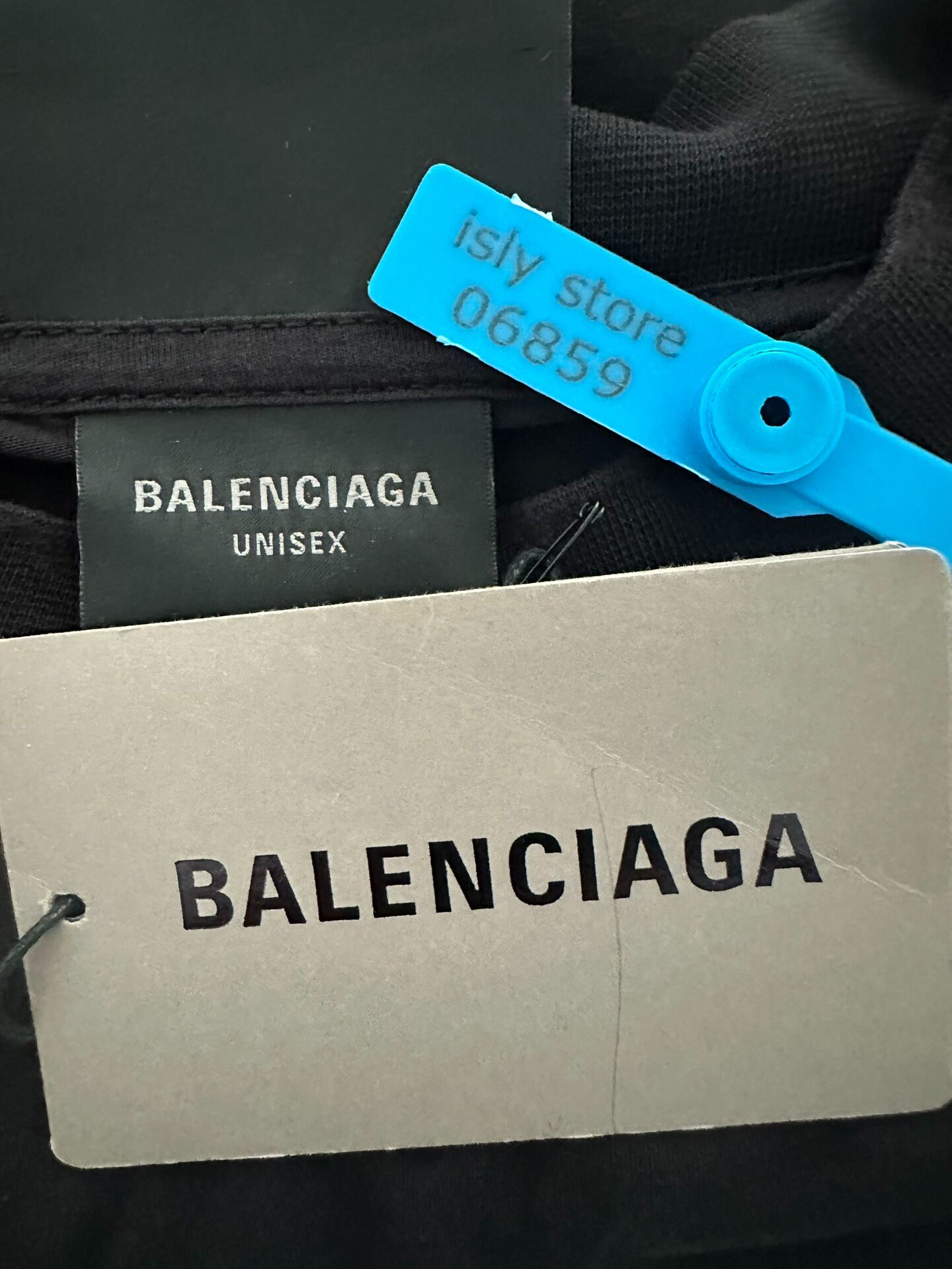 Balenciaga Black Loose Long-Sleeve T-Shirt — label