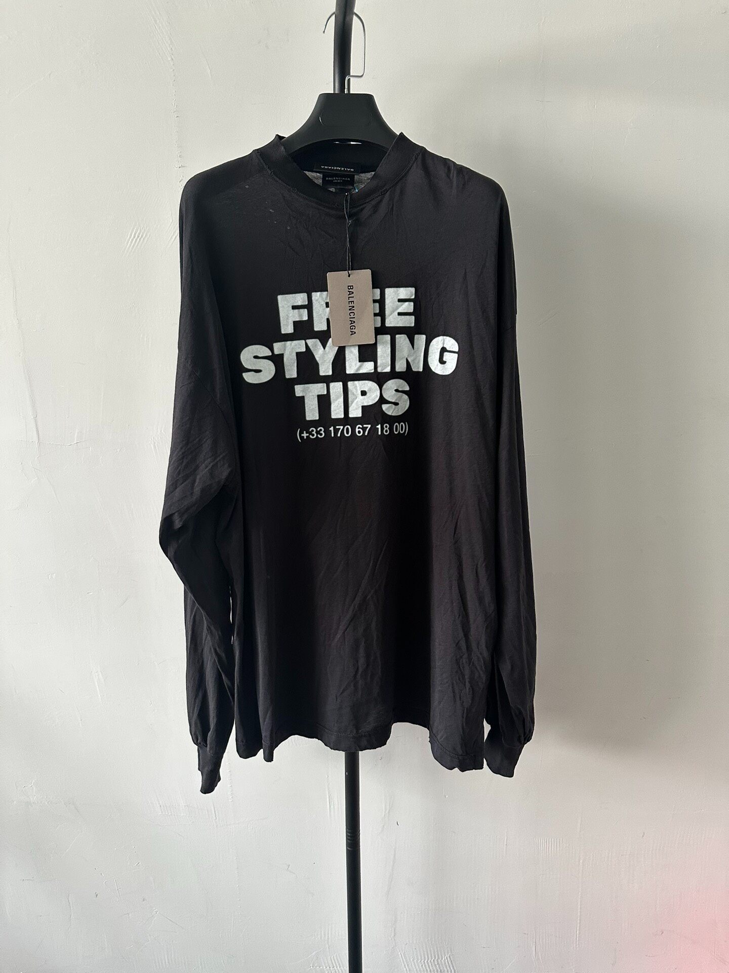 Balenciaga Black Loose Long-Sleeve T-Shirt