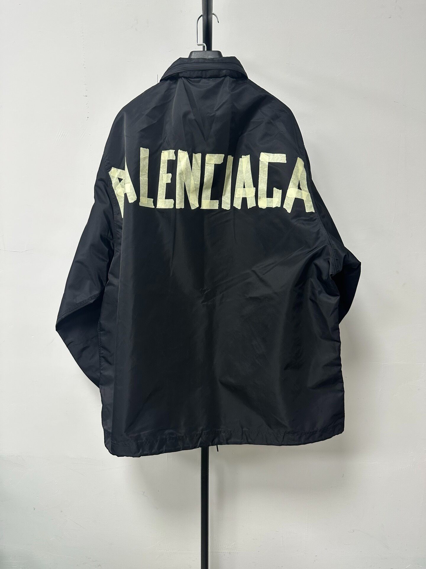 Balenciaga Men’s Black Logo Hooded Jacket