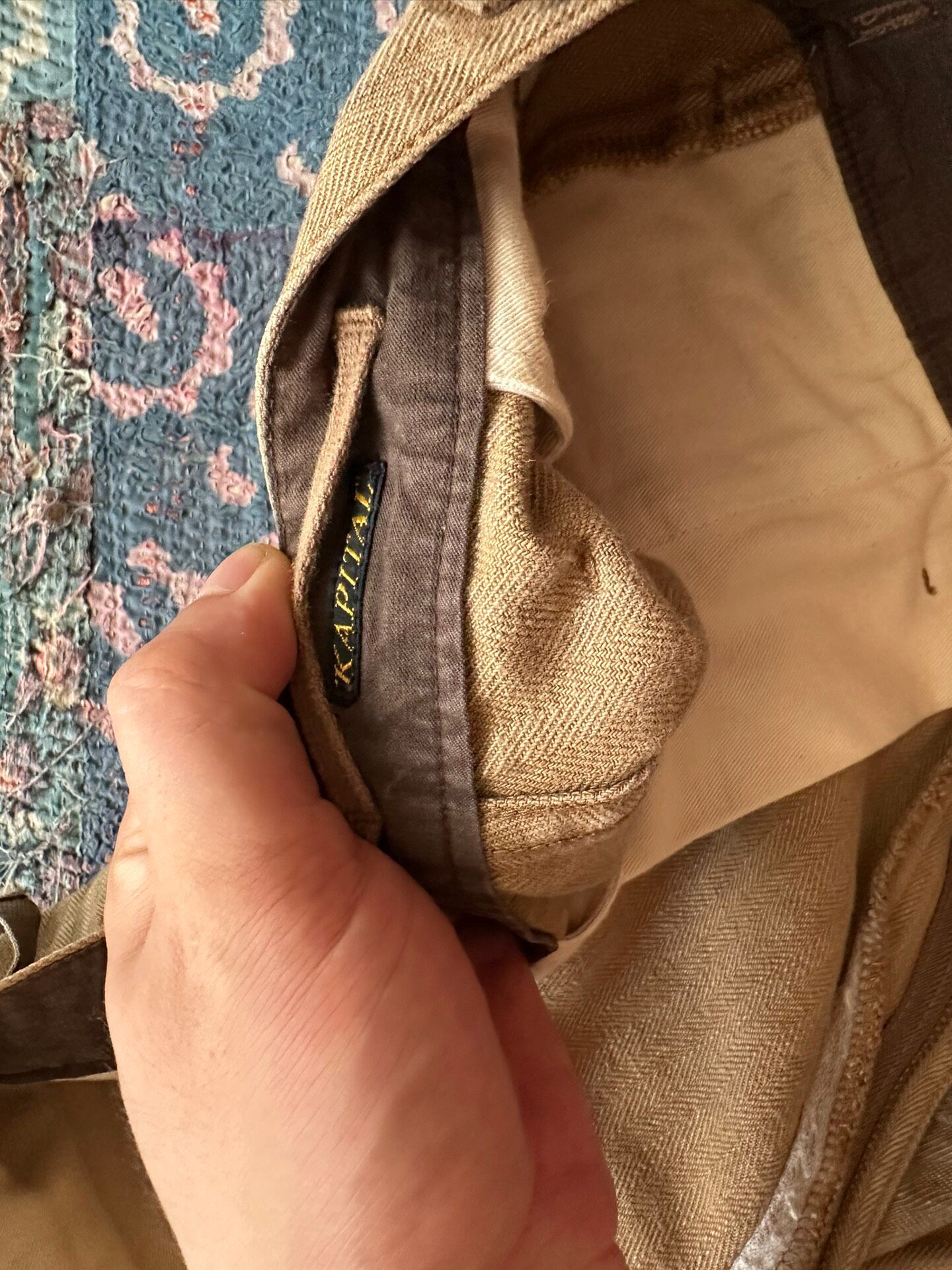 Kapital Netting Paneled Shorts — label