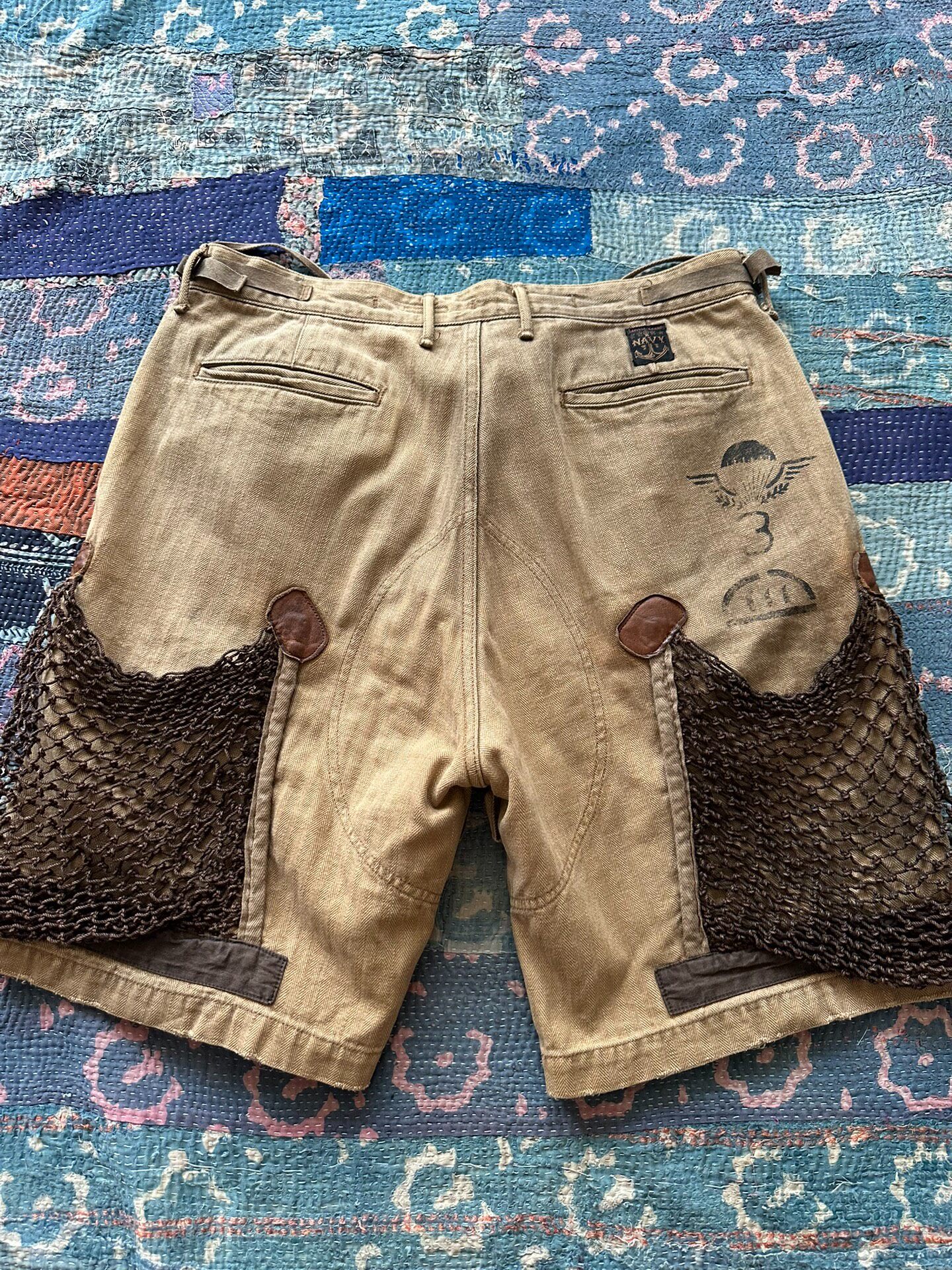Kapital Netting Paneled Shorts — front
