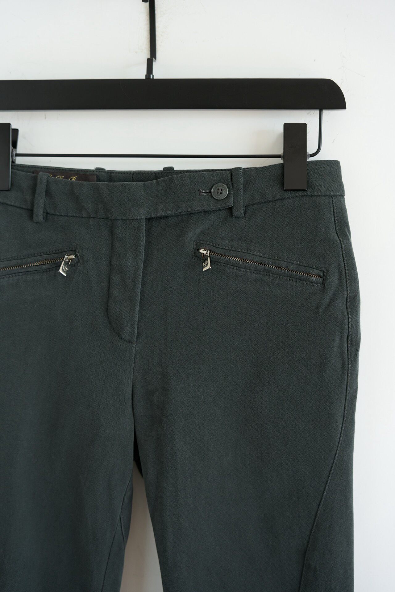 Loro Piana Italian Double-Zip Trousers — detail