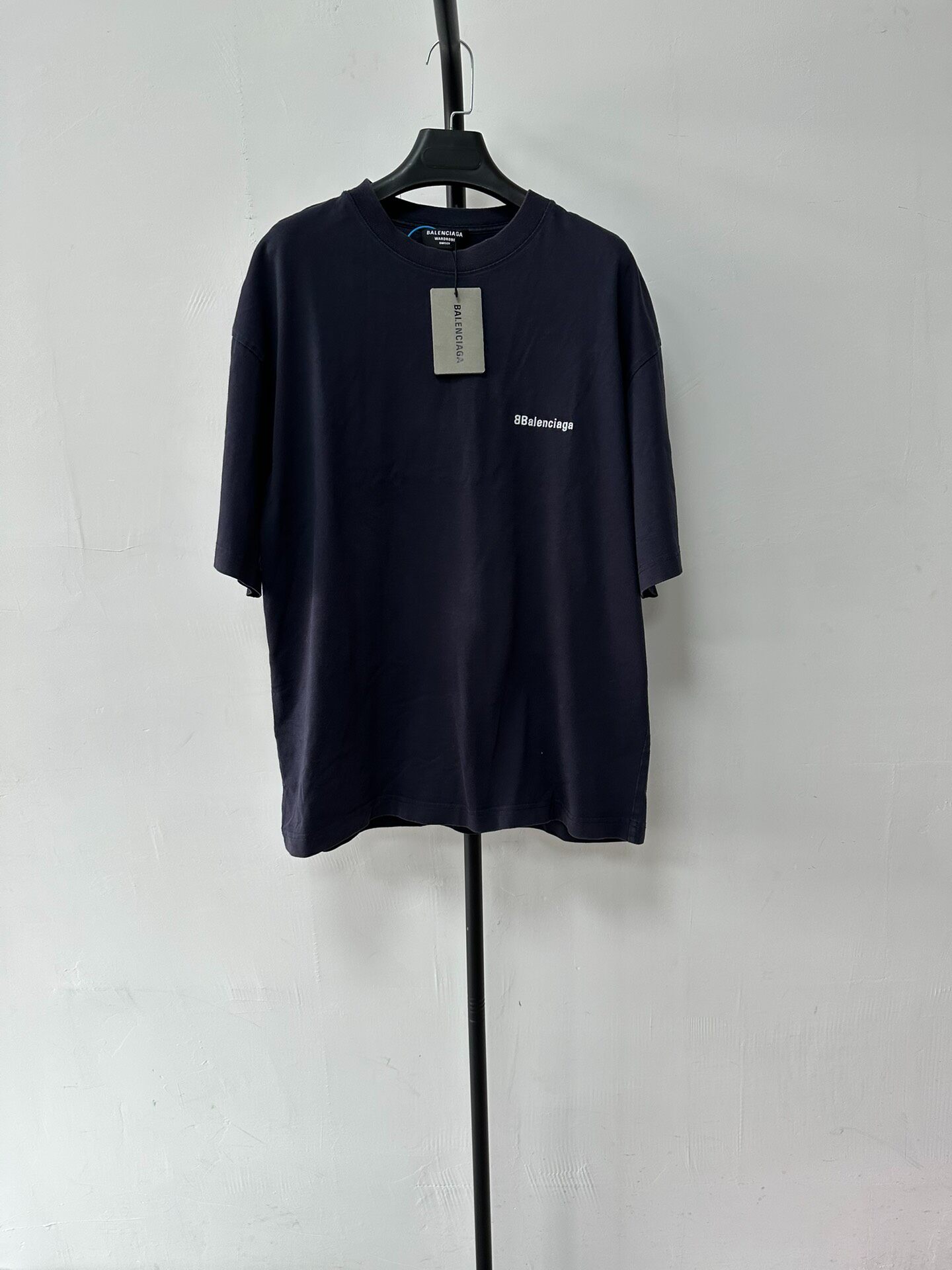 Balenciaga Men's Navy Logo T-Shirt