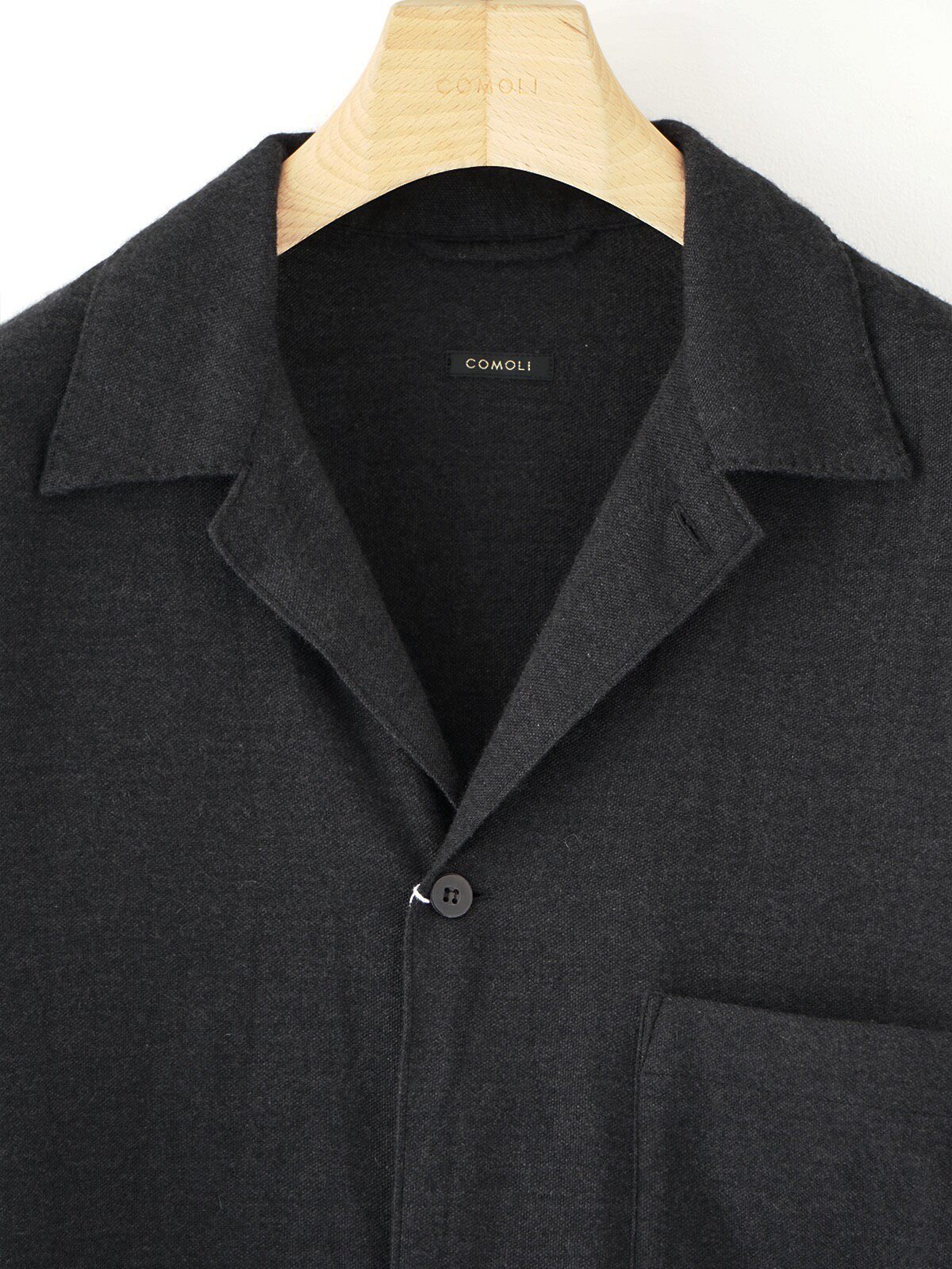 Comoli Cashmere Washi Shirt Jacket — detail
