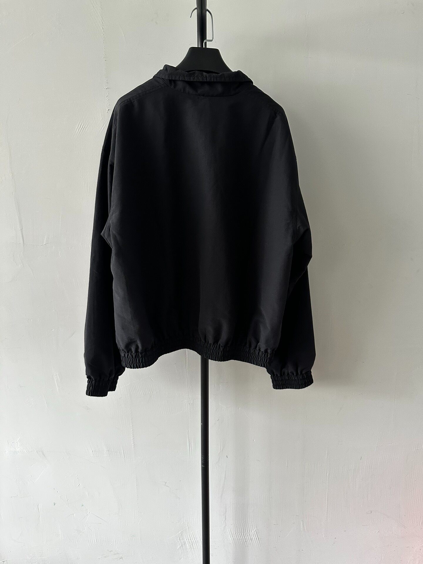 Balenciaga Men's Black Zip-Up Track Jacket — front
