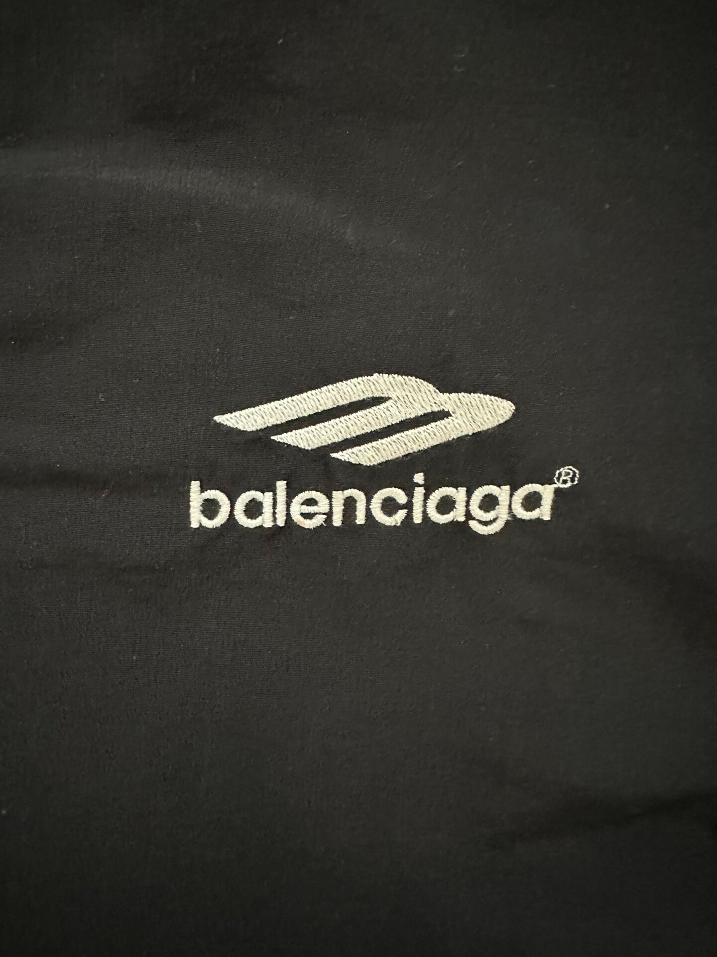 Balenciaga Men's Black Zip-Up Track Jacket — detail