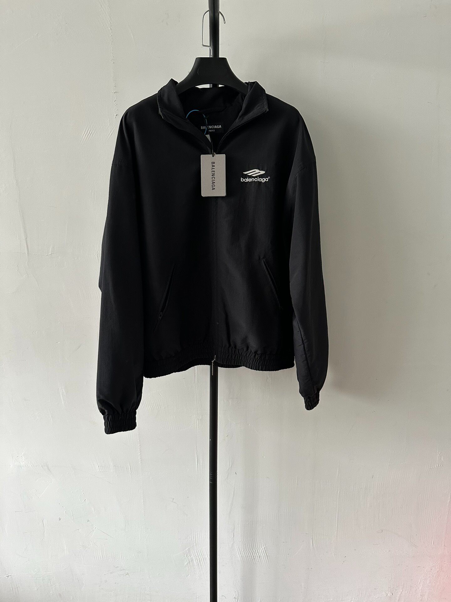 Balenciaga Men's Black Zip-Up Track Jacket