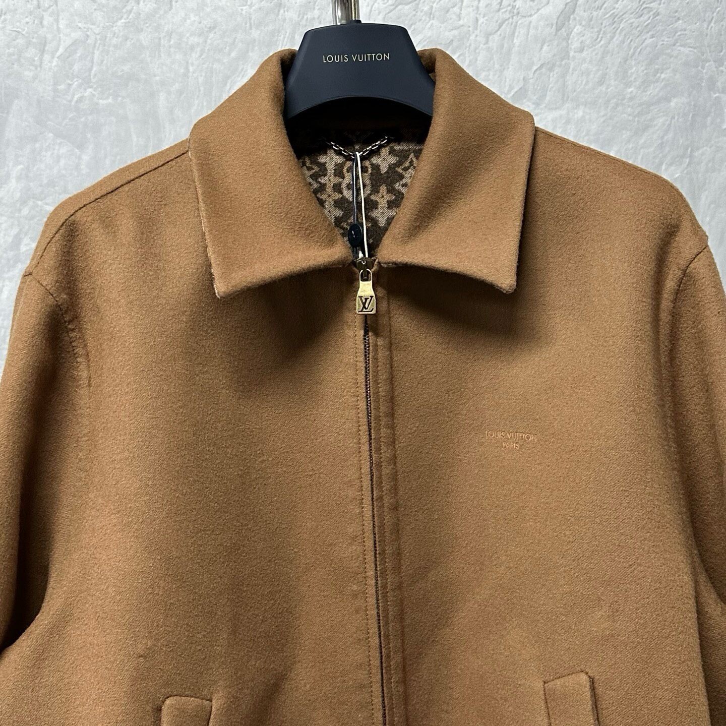 Louis Vuitton SS26 Wool Zip-Up Jacket — detail