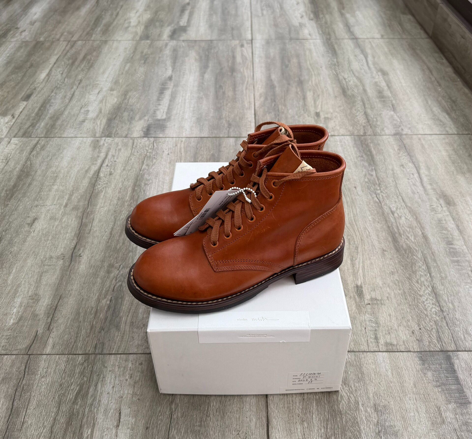 Visvim Brigadier Light Brown Boots — front