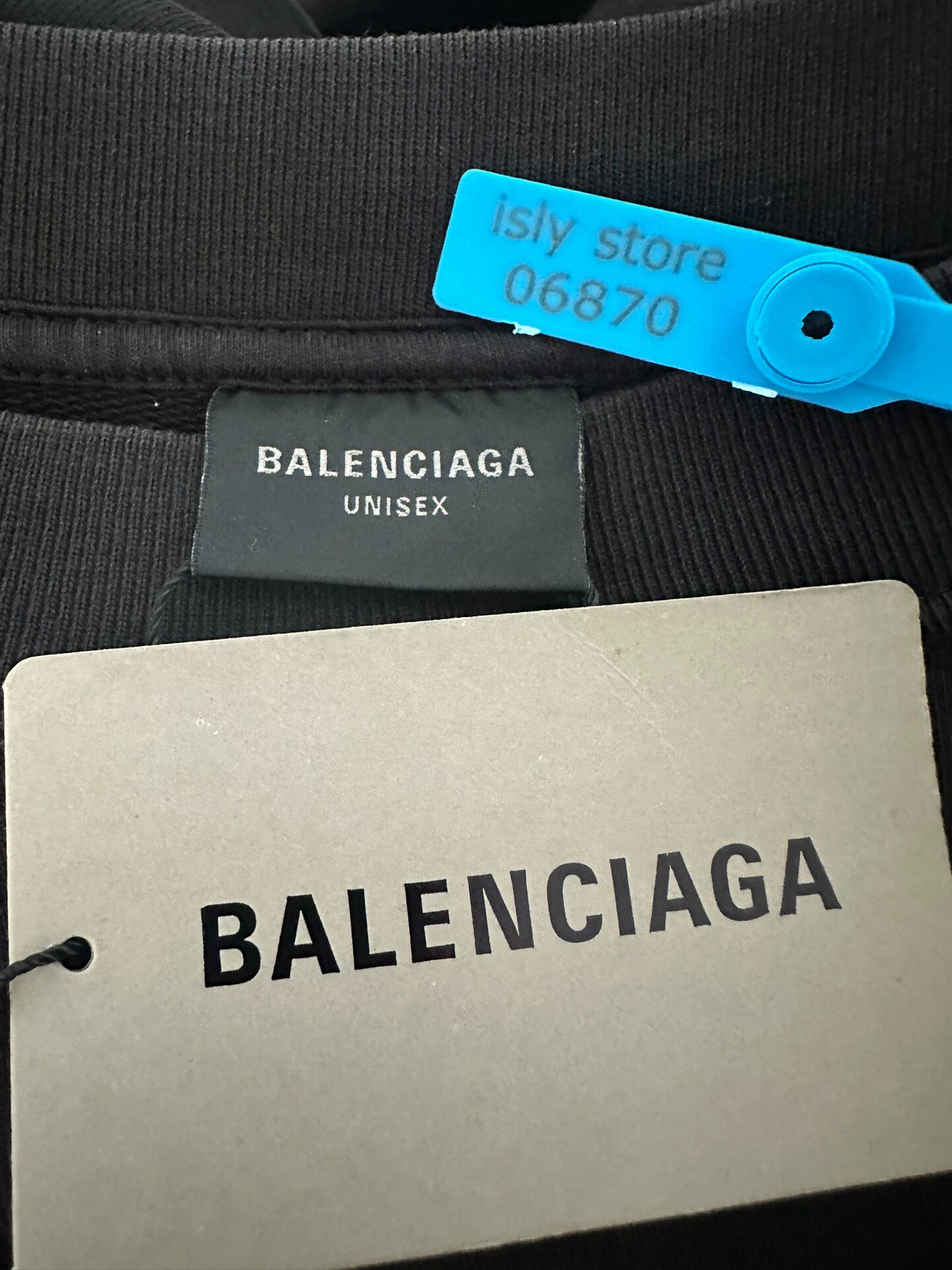 Balenciaga Black Oversized Crewneck Sweatshirt — label