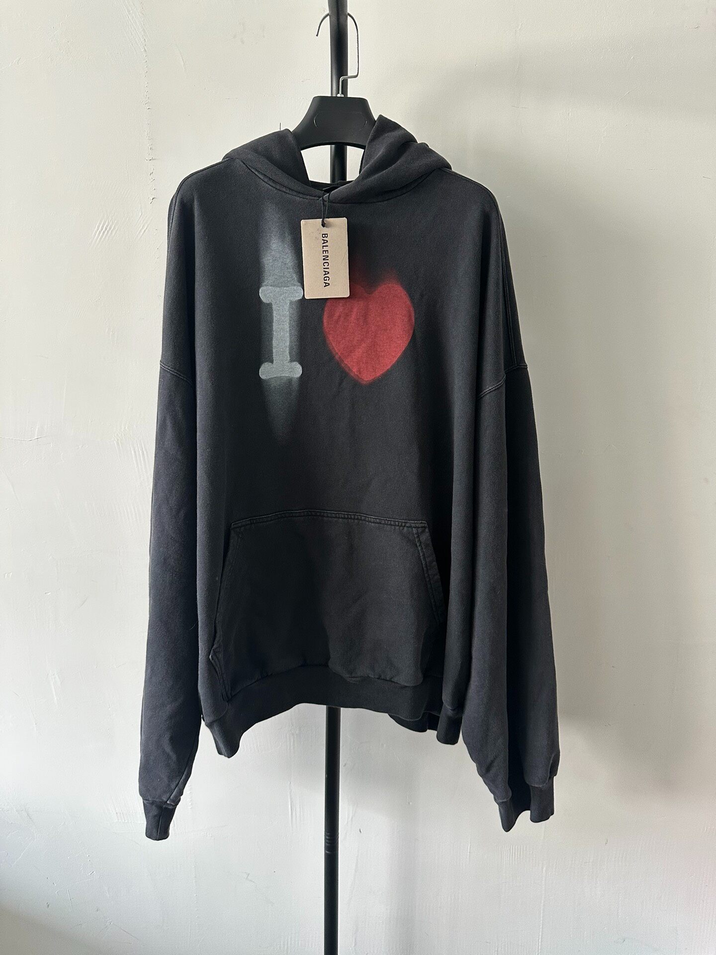 Balenciaga Black Oversized Heart Hoodie
