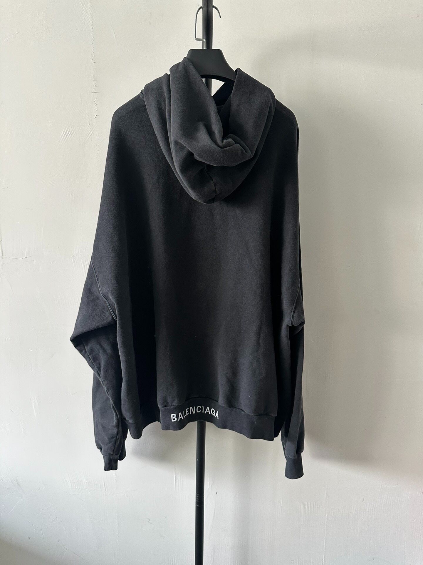 Balenciaga Black Oversized Heart Hoodie — front