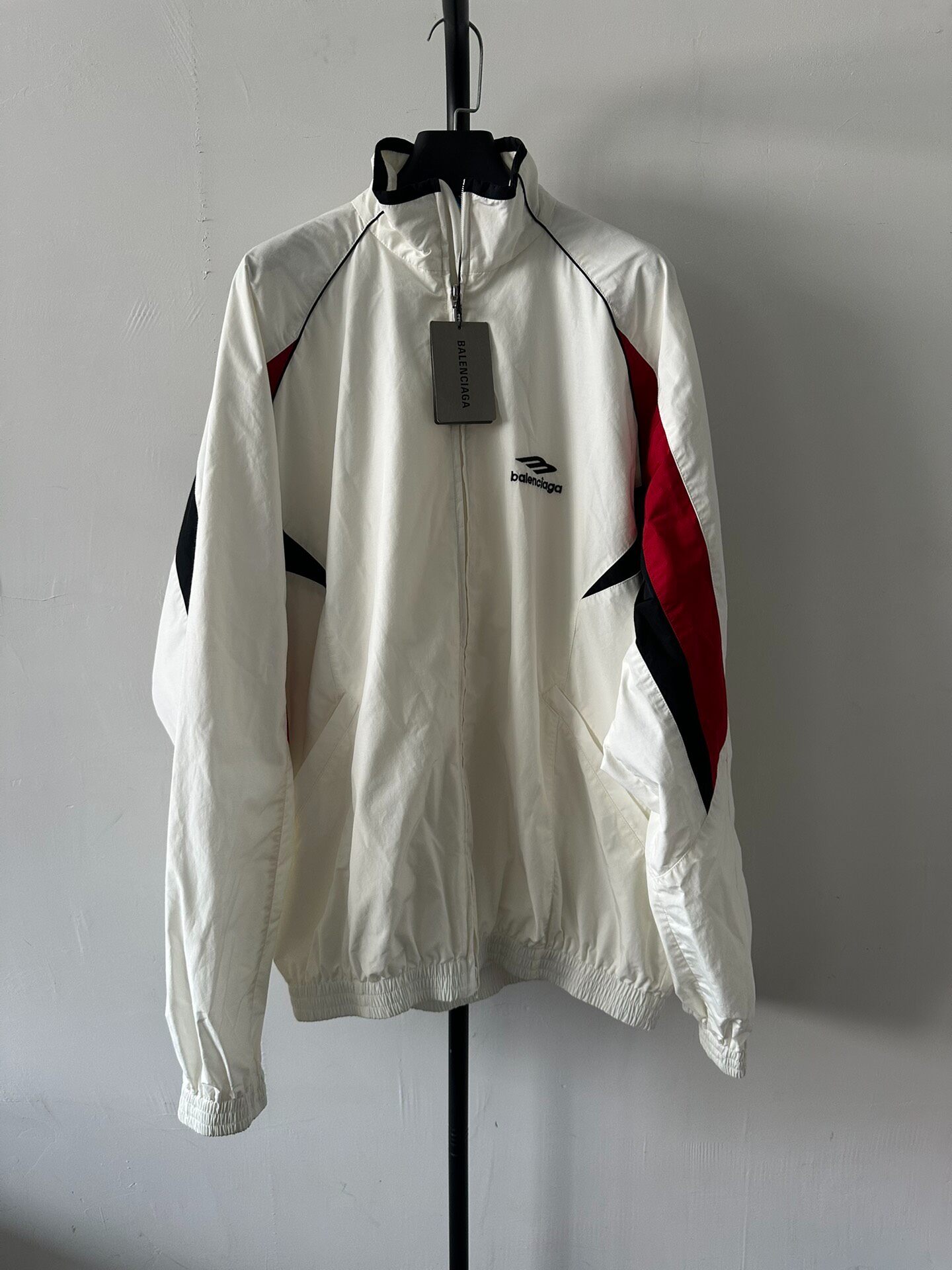 Balenciaga White Logo Zip-Up Jacket