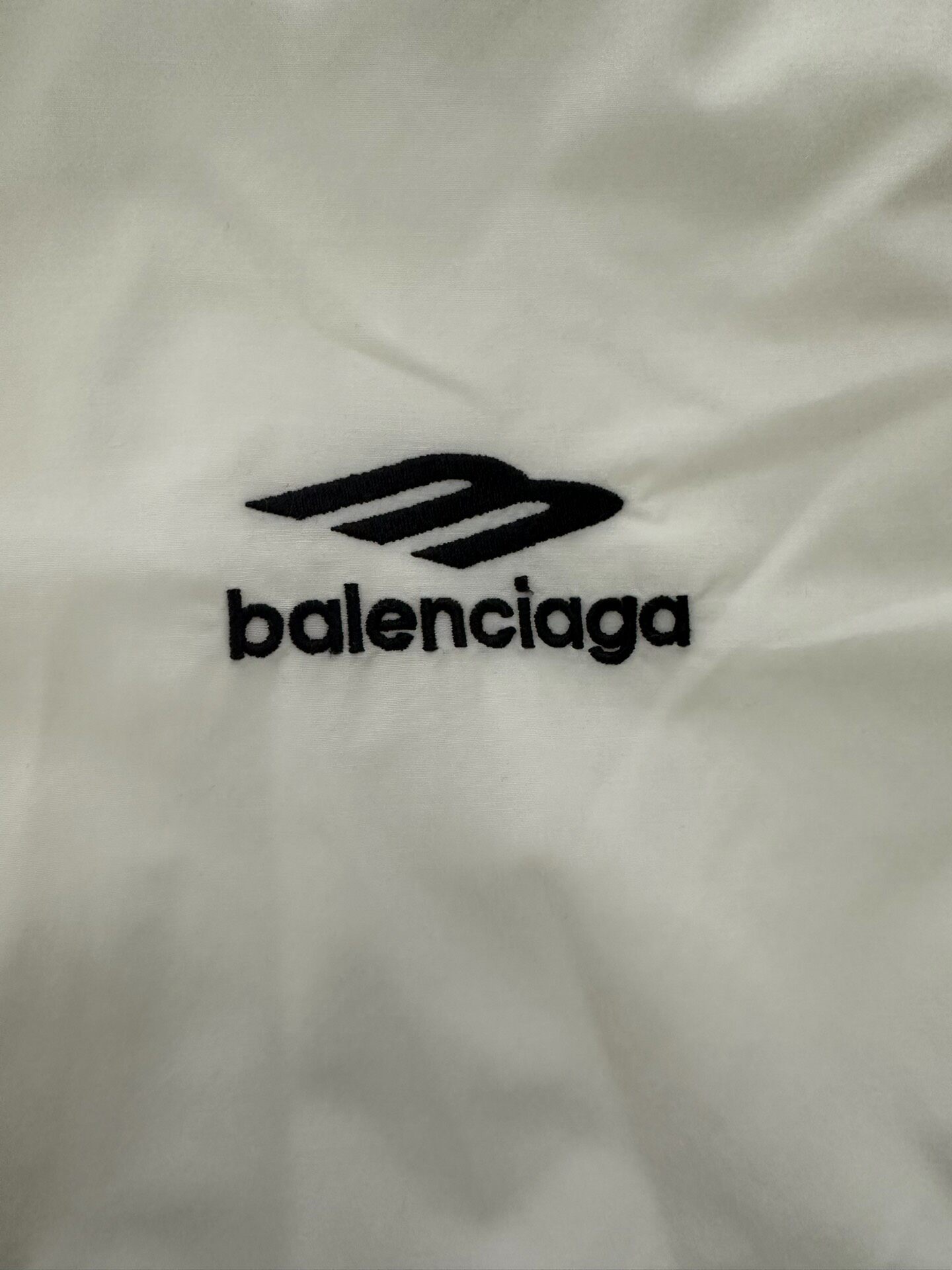 Balenciaga White Logo Zip-Up Jacket — detail