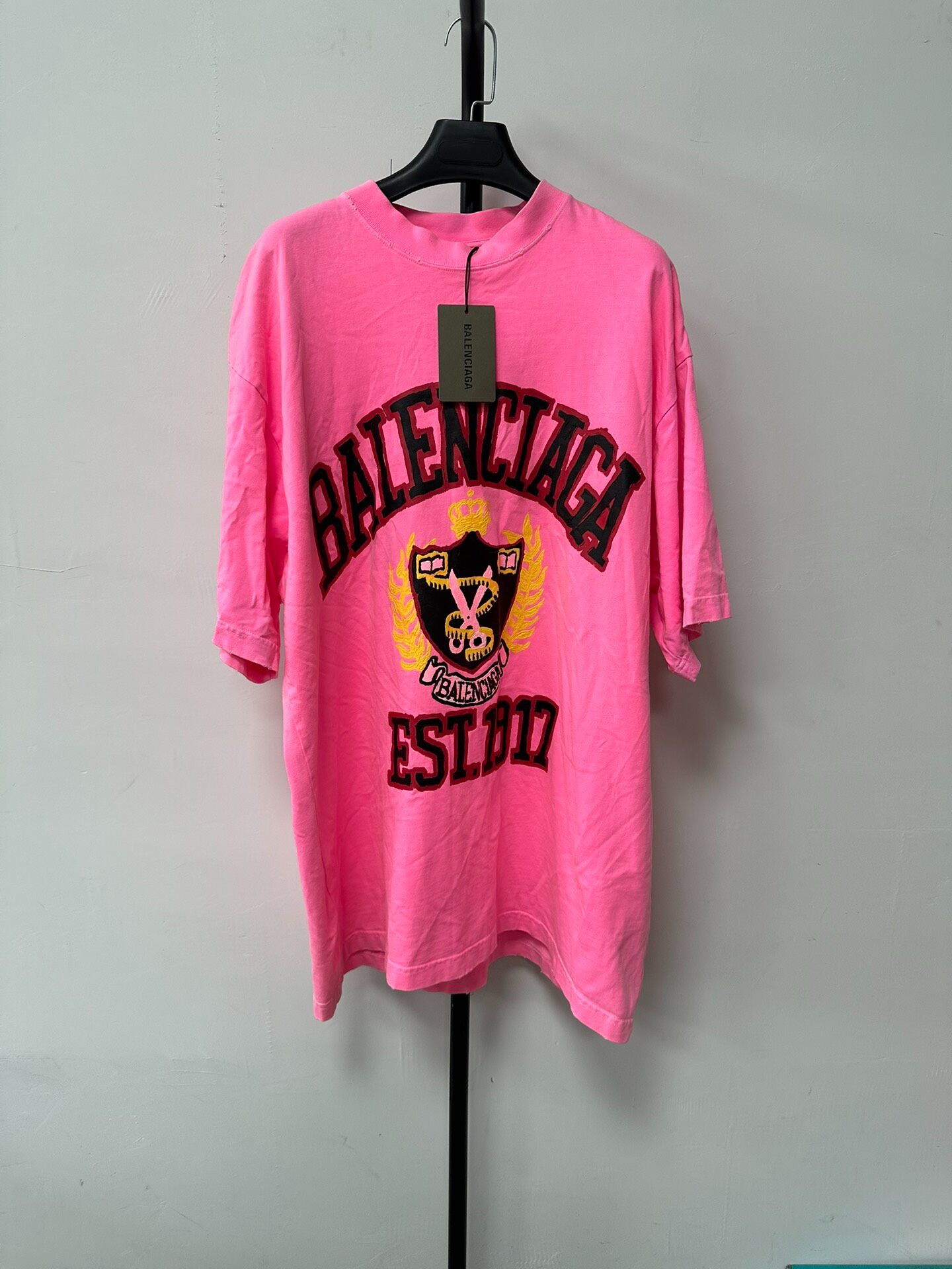 Balenciaga Pink Women’s Scissor Logo T-Shirt