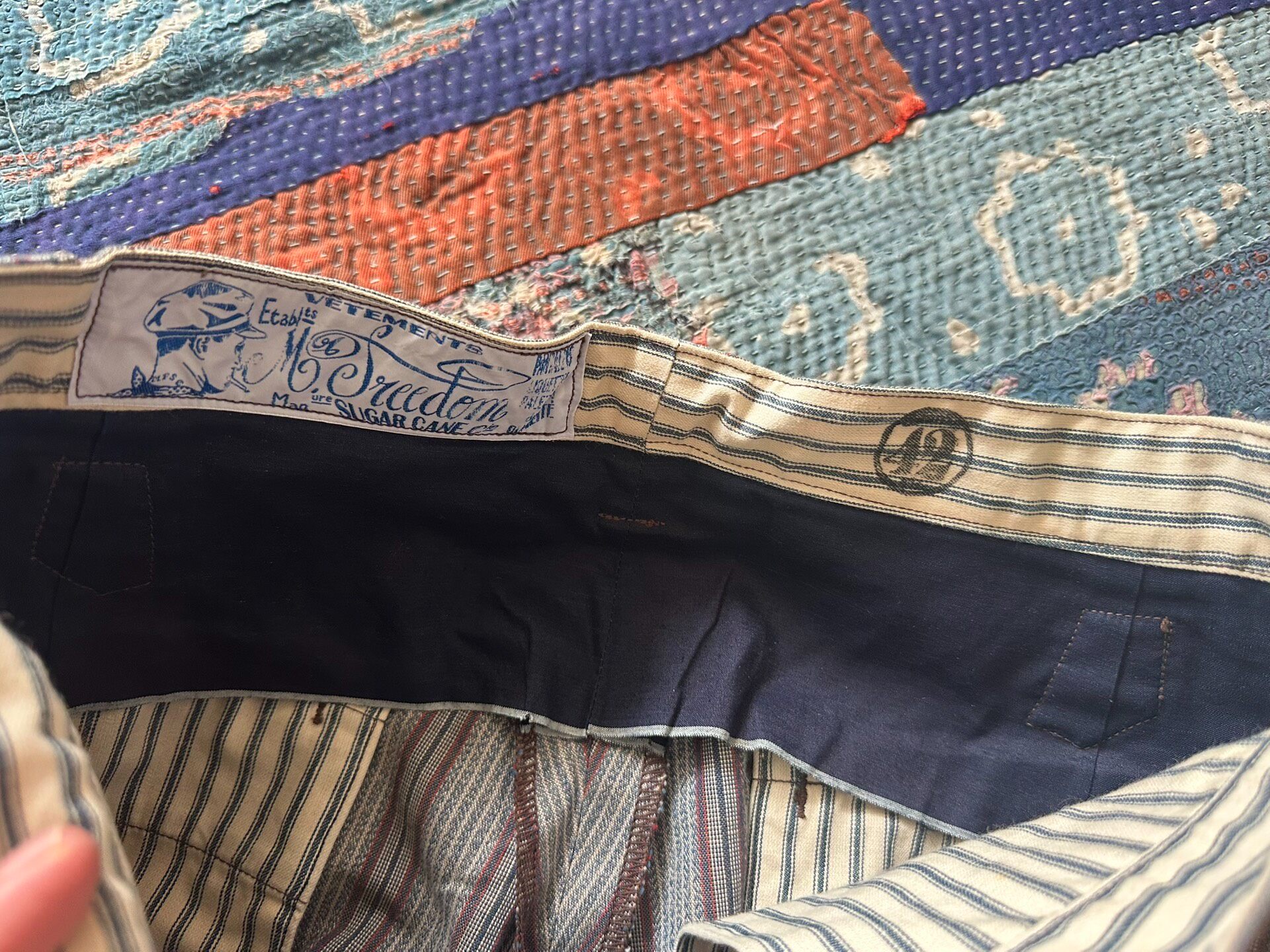 Mister Freedom Striped Straight-Leg Trousers — back