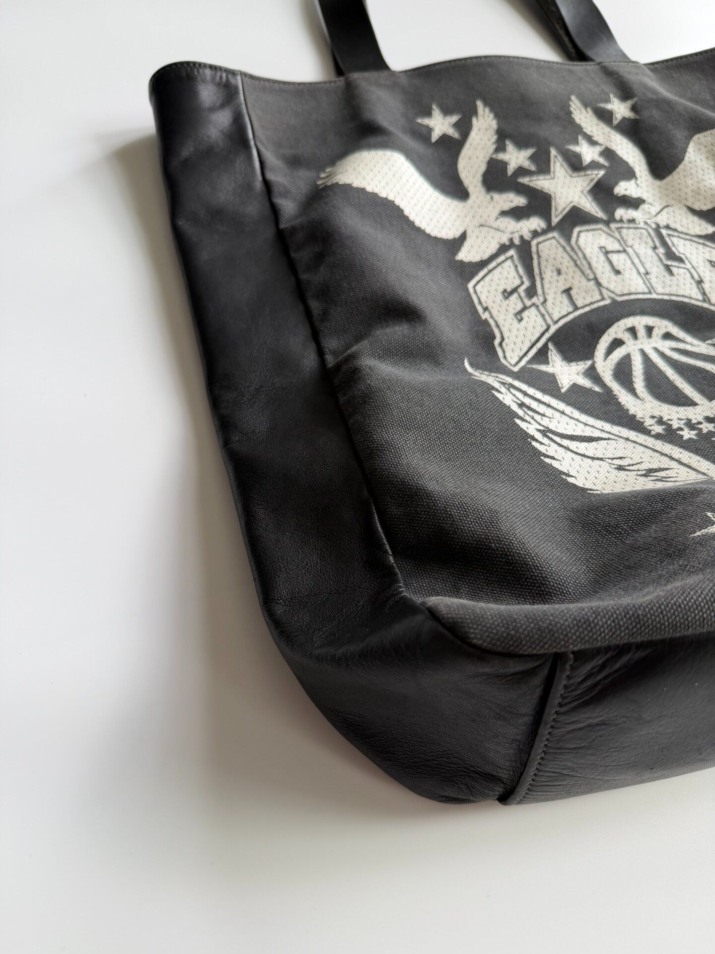 Dries Van Noten Canvas Leather Tote Bag — front