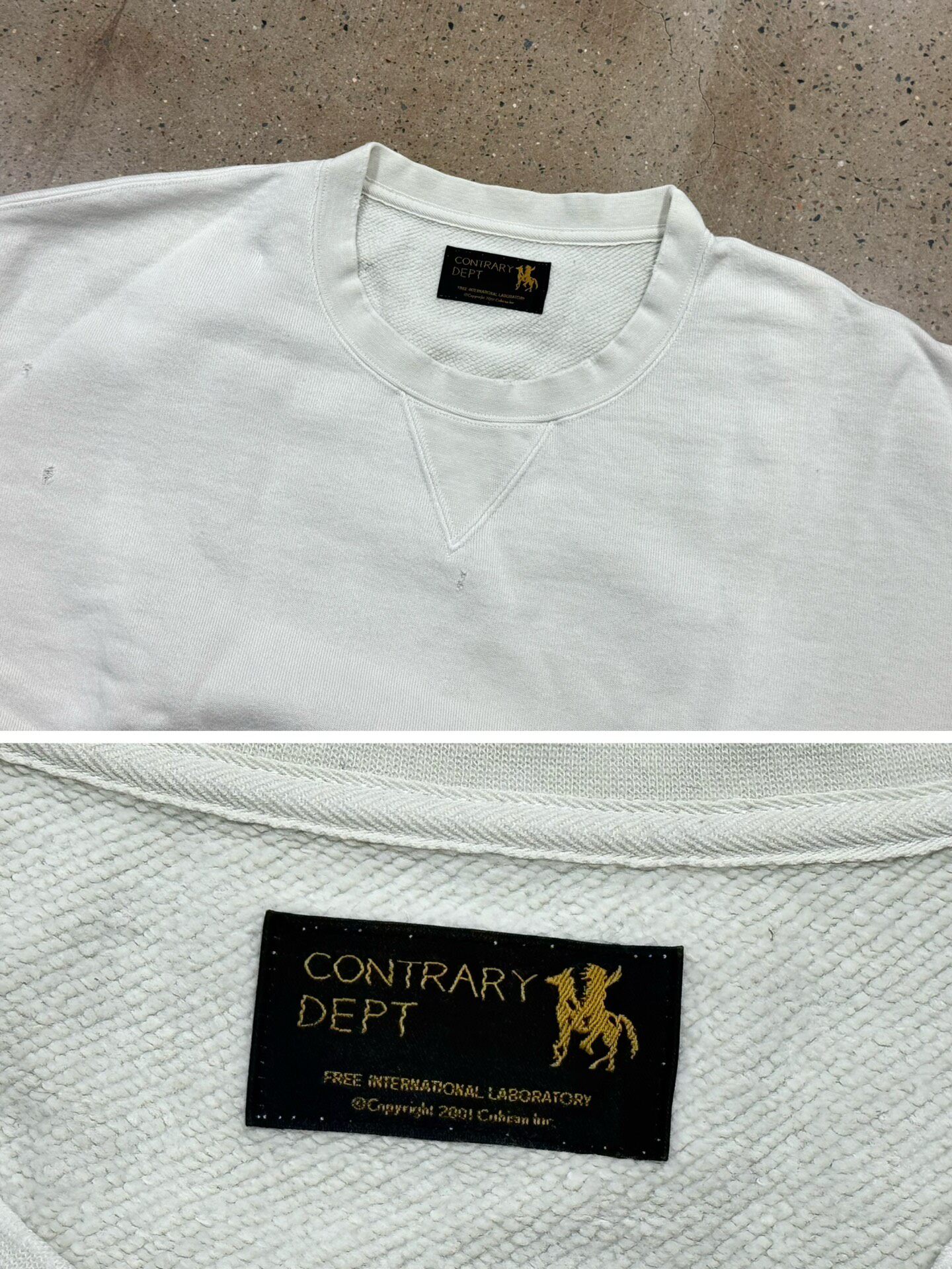 VISVIM Jumbo SB 3/4 Ivory Sweatshirt — label
