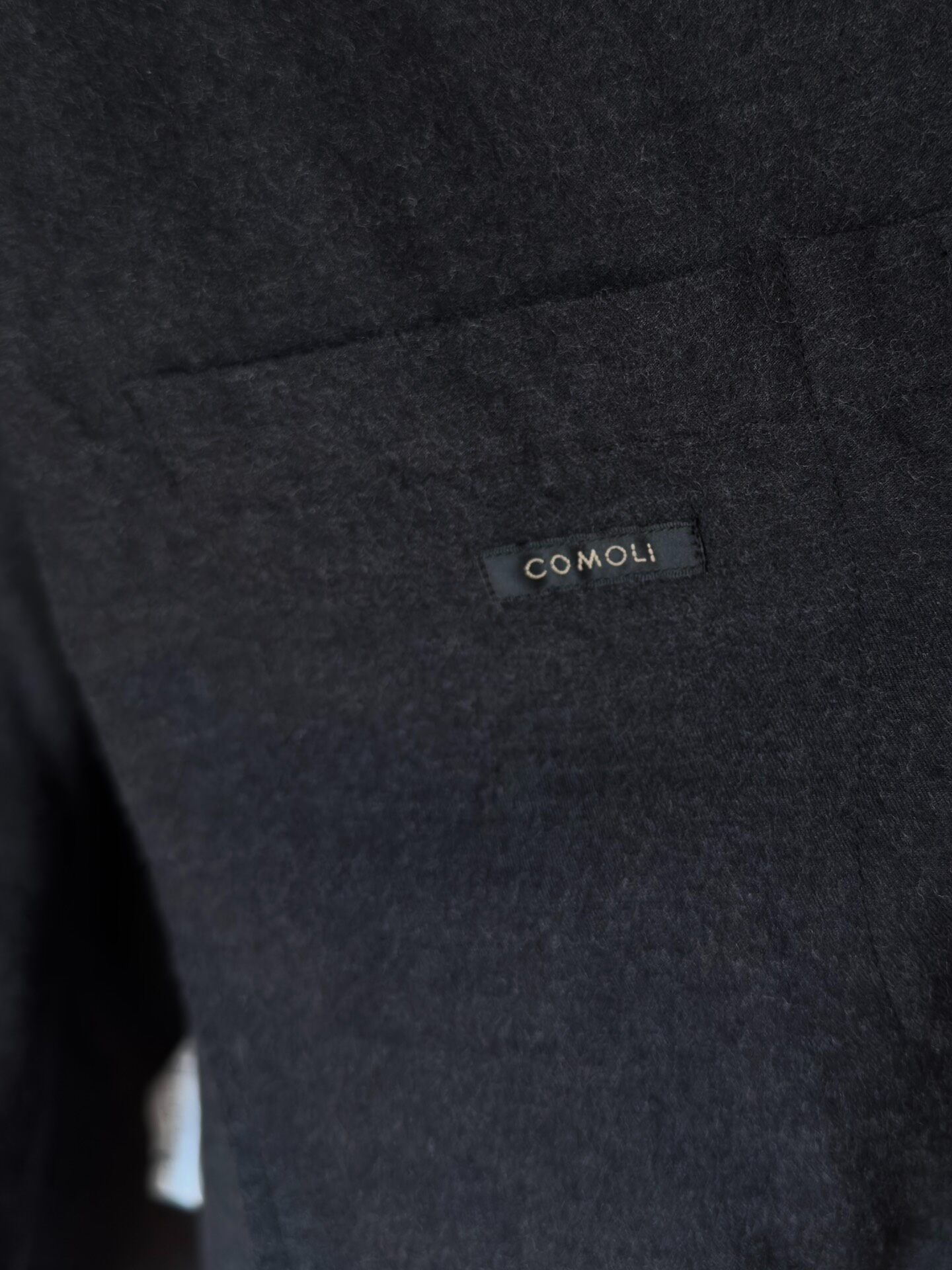 Comoli Wool-Silk Flannel Blazer — back