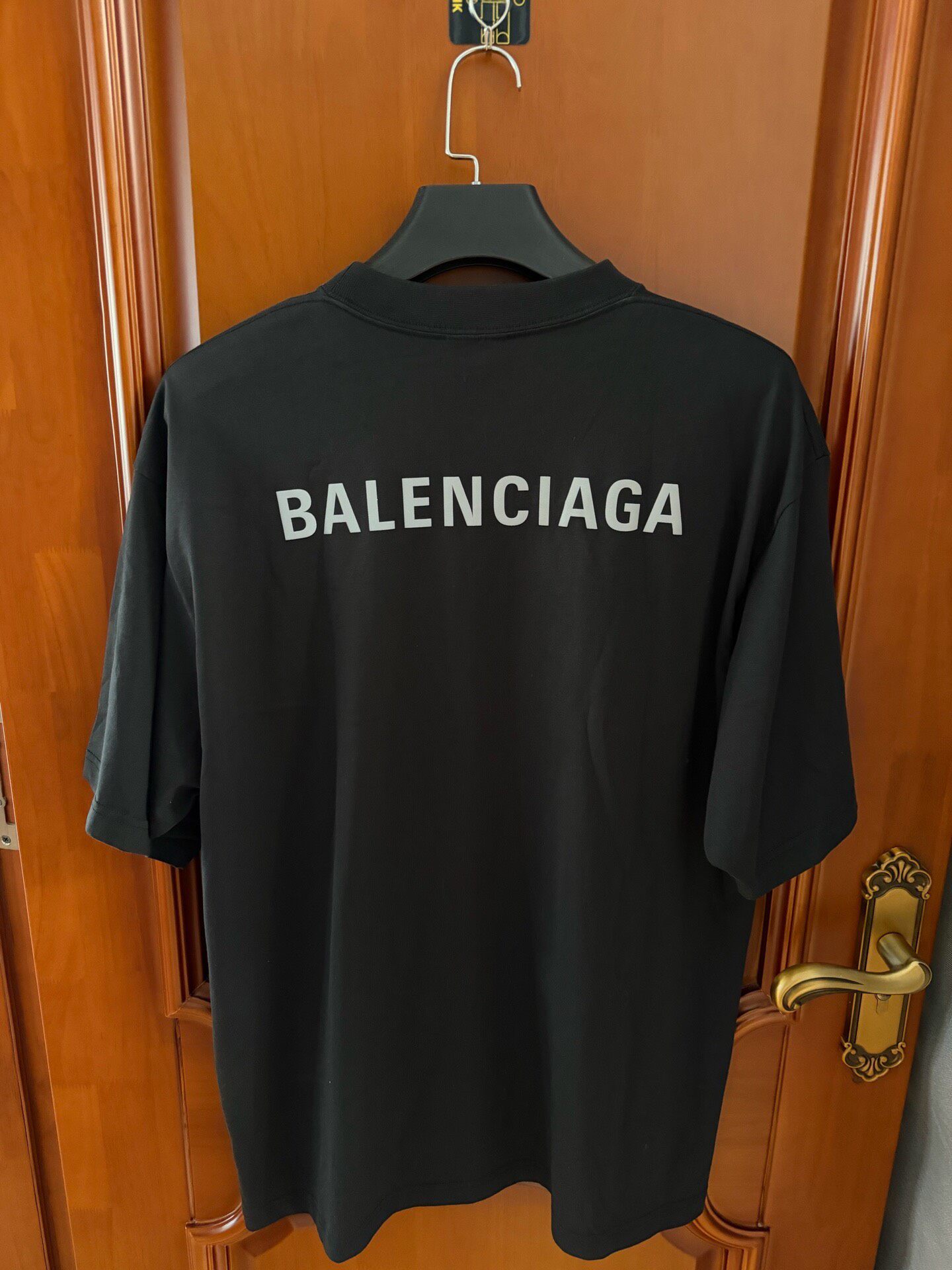 Balenciaga Black Reflective Logo Tee — front