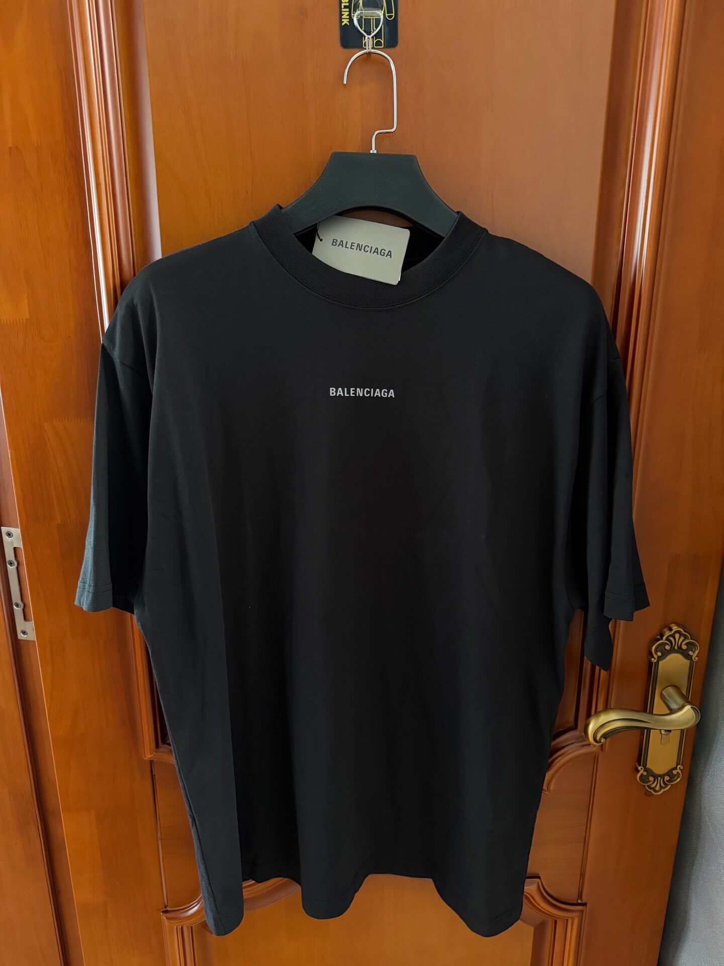 Balenciaga Black Reflective Logo Tee
