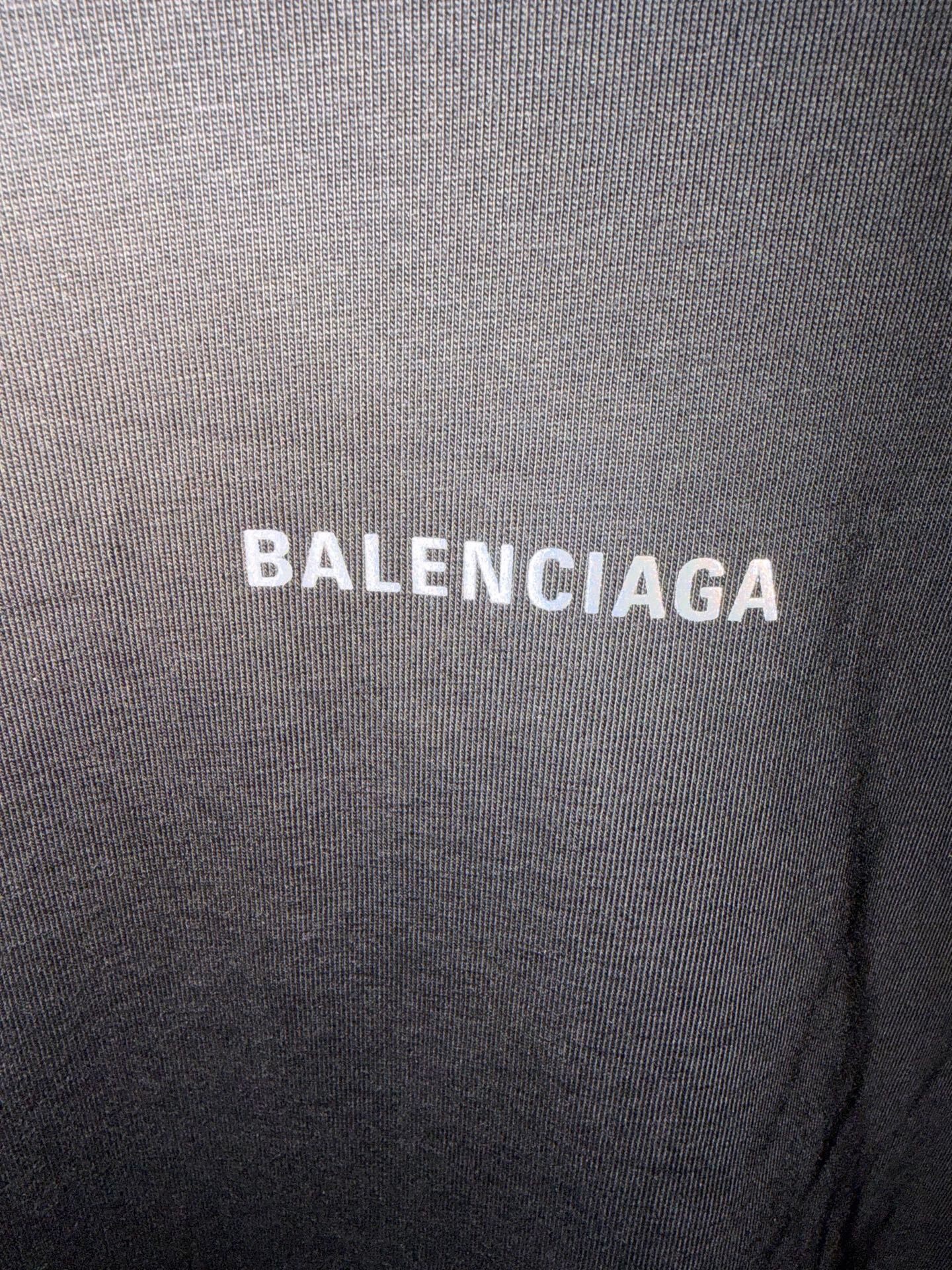 Balenciaga Black Reflective Logo Tee — detail