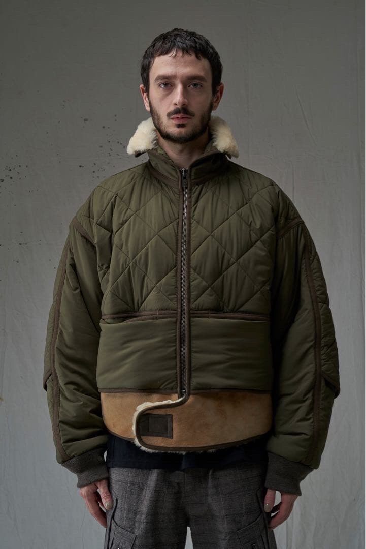 Devoa 24AW Quilted Fur Collar Jacket