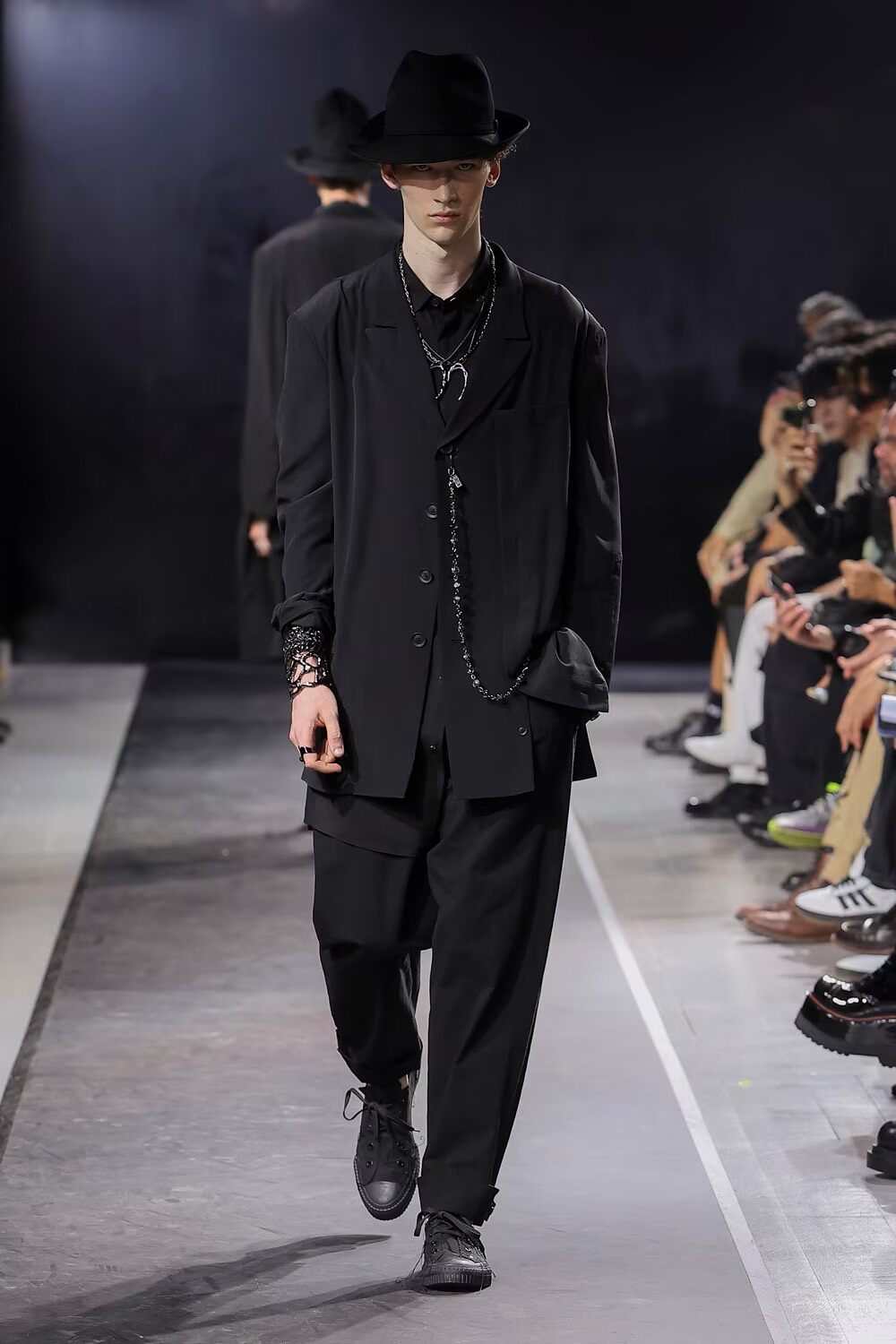 Yohji Yamamoto Hollow Crescent Necklace — label