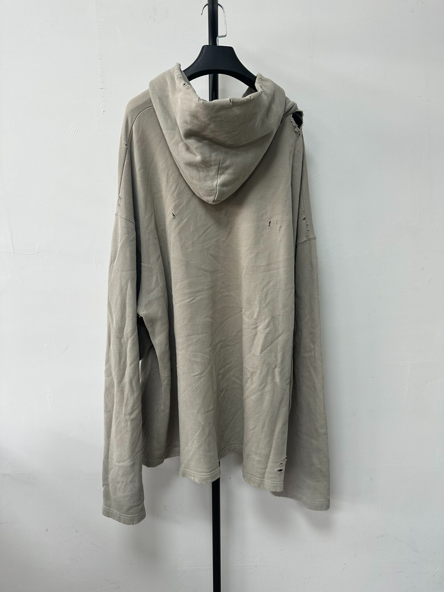 Balenciaga Oversized Gray Logo Hoodie — front