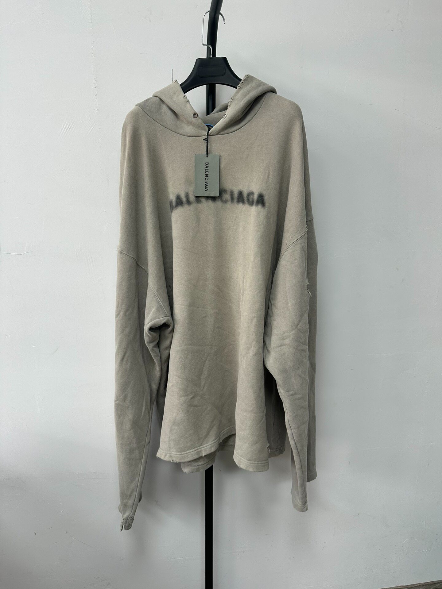 Balenciaga Oversized Gray Logo Hoodie