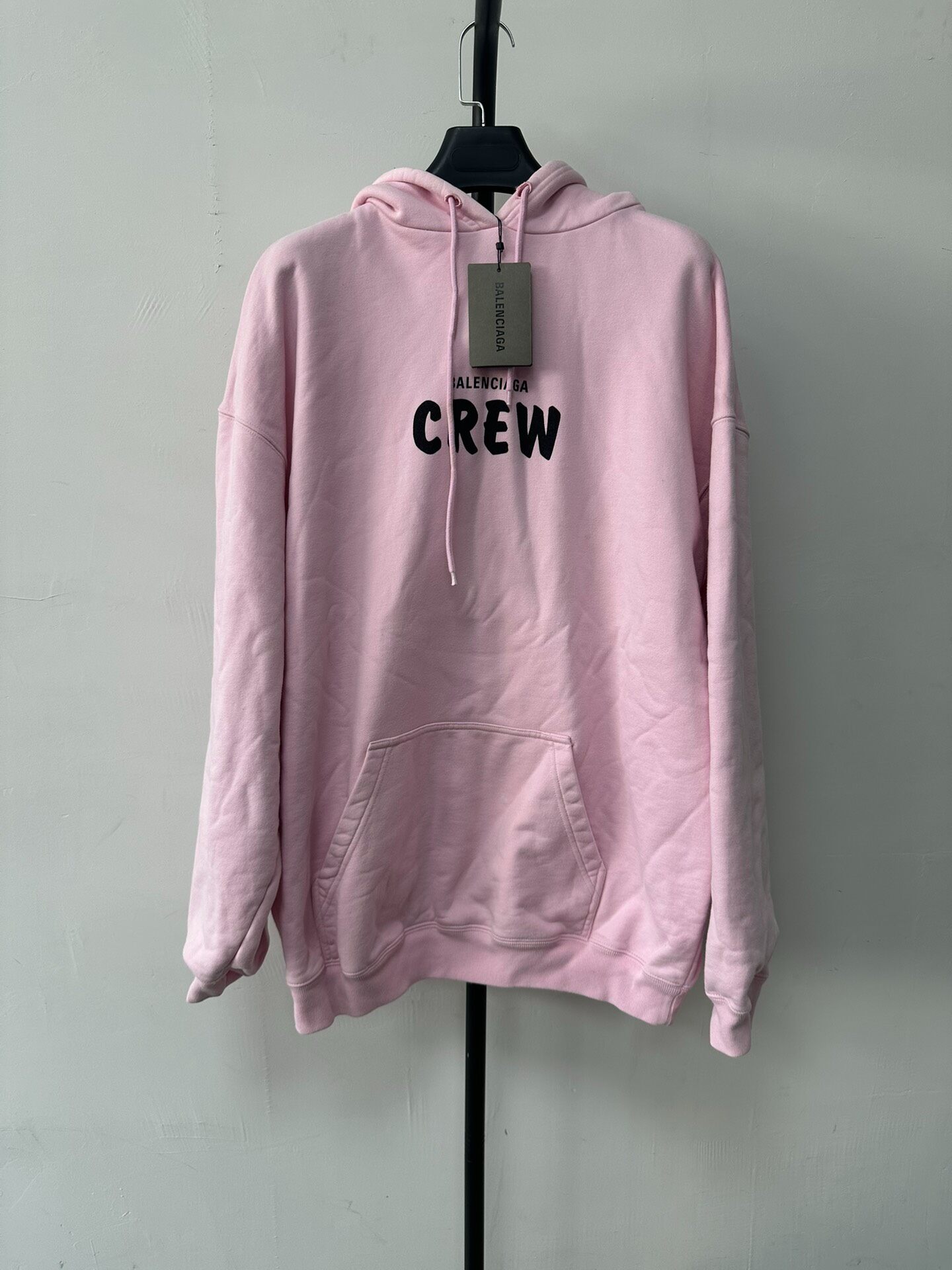 Balenciaga Pink Crew Logo Hoodie
