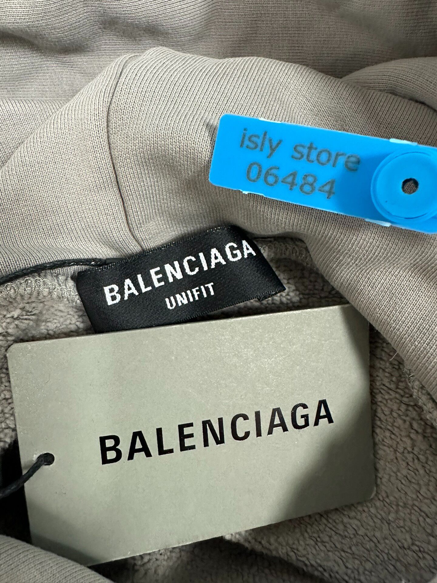 Balenciaga Gray Logo Hoodie — label