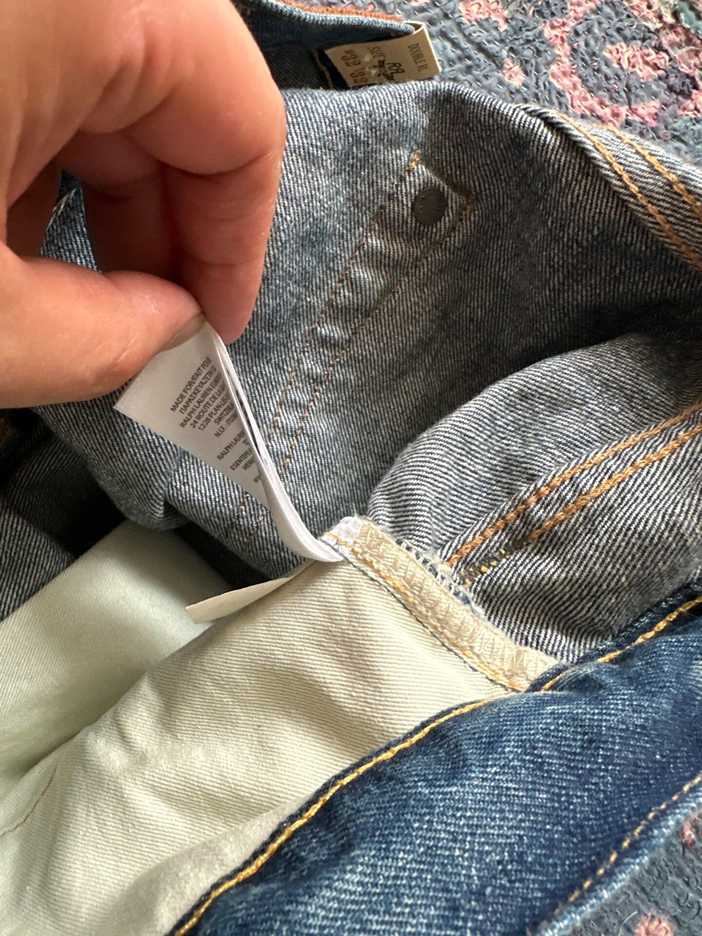 RRL Vintage Faded Denim Jeans — label