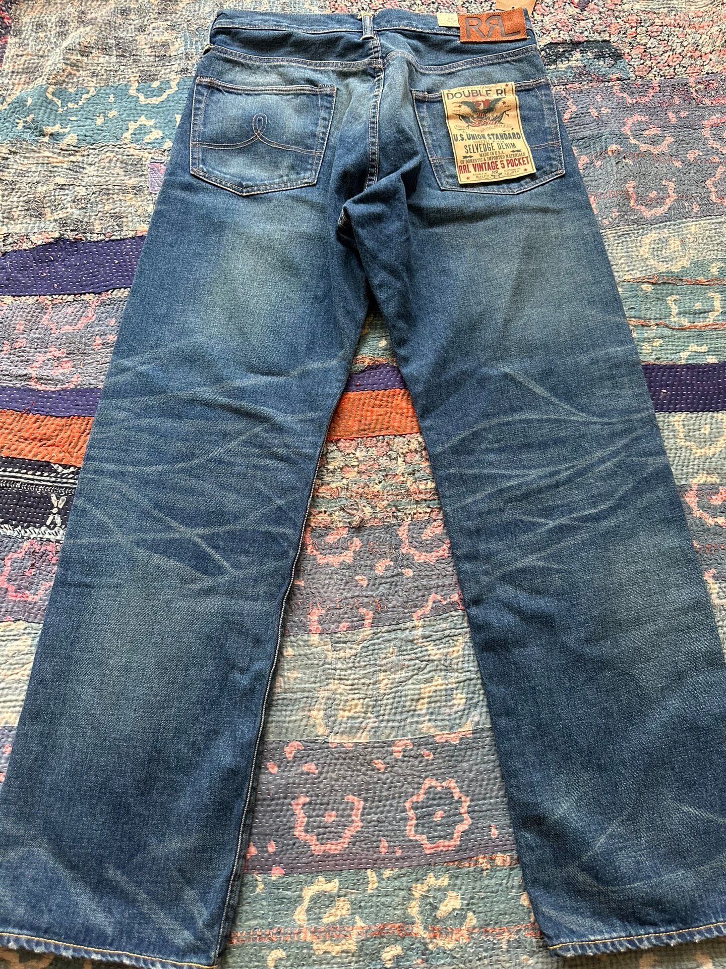 RRL Vintage Faded Denim Jeans — back