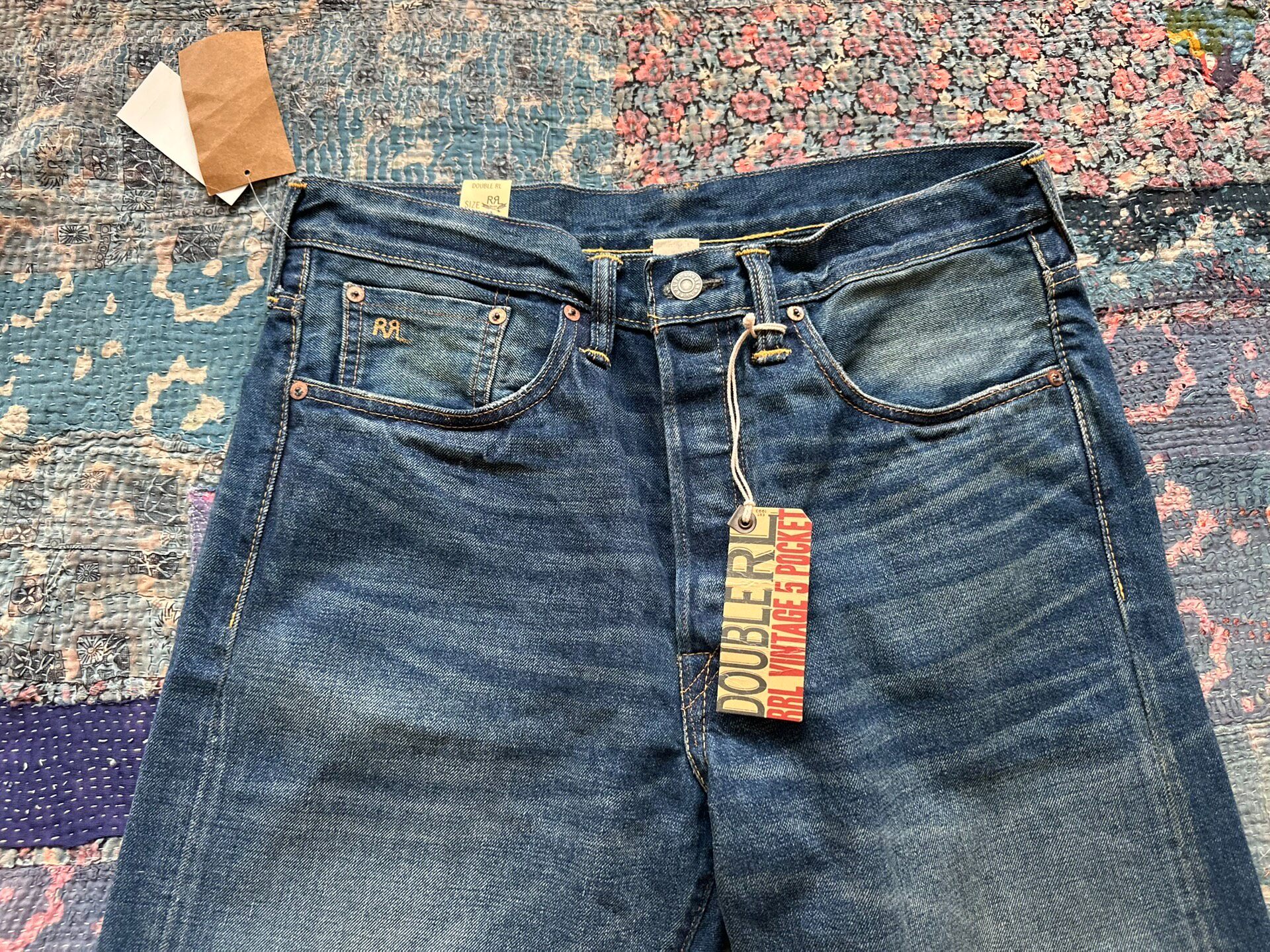 RRL Vintage Faded Denim Jeans — front
