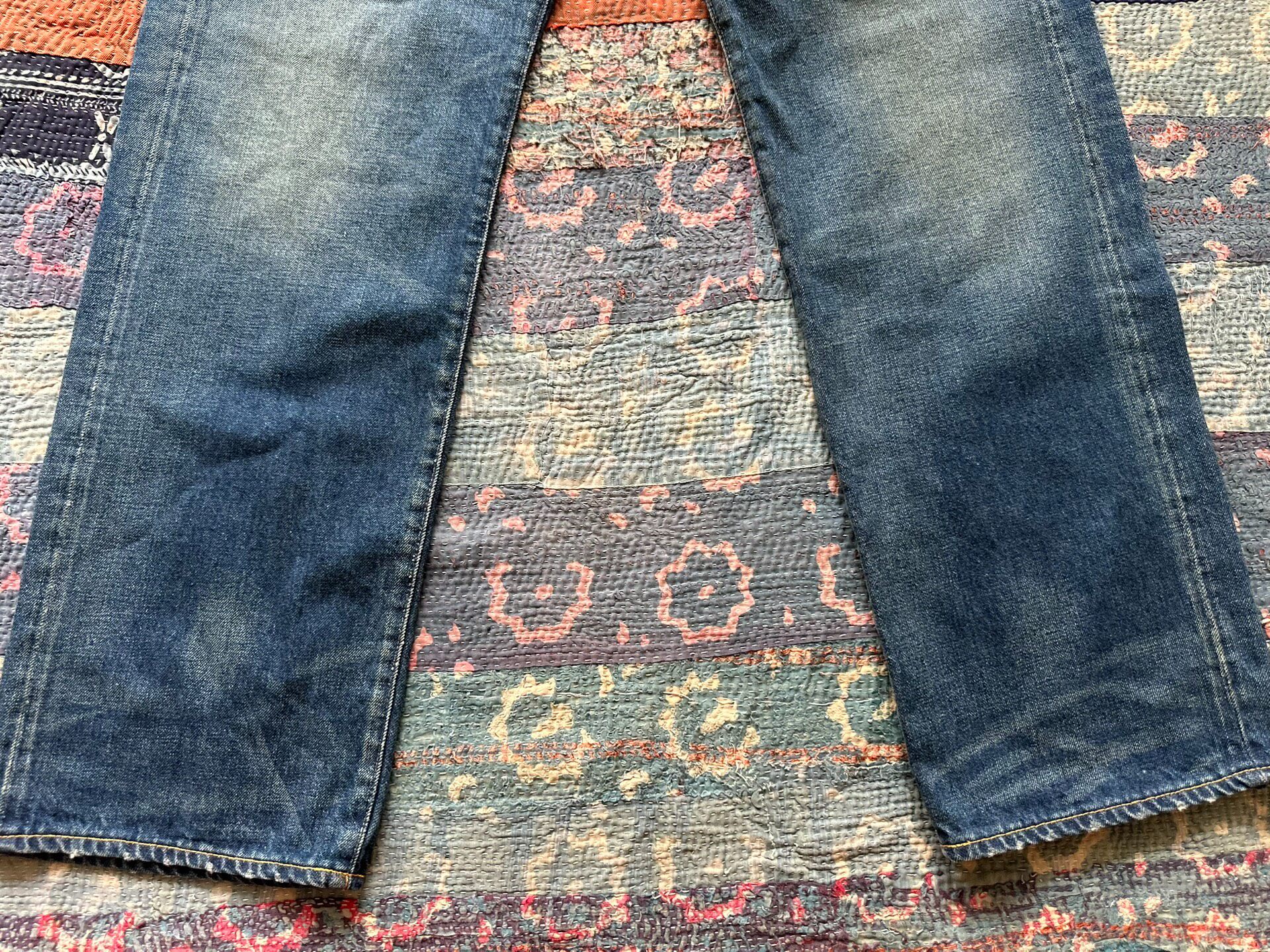 RRL Vintage Faded Denim Jeans — detail