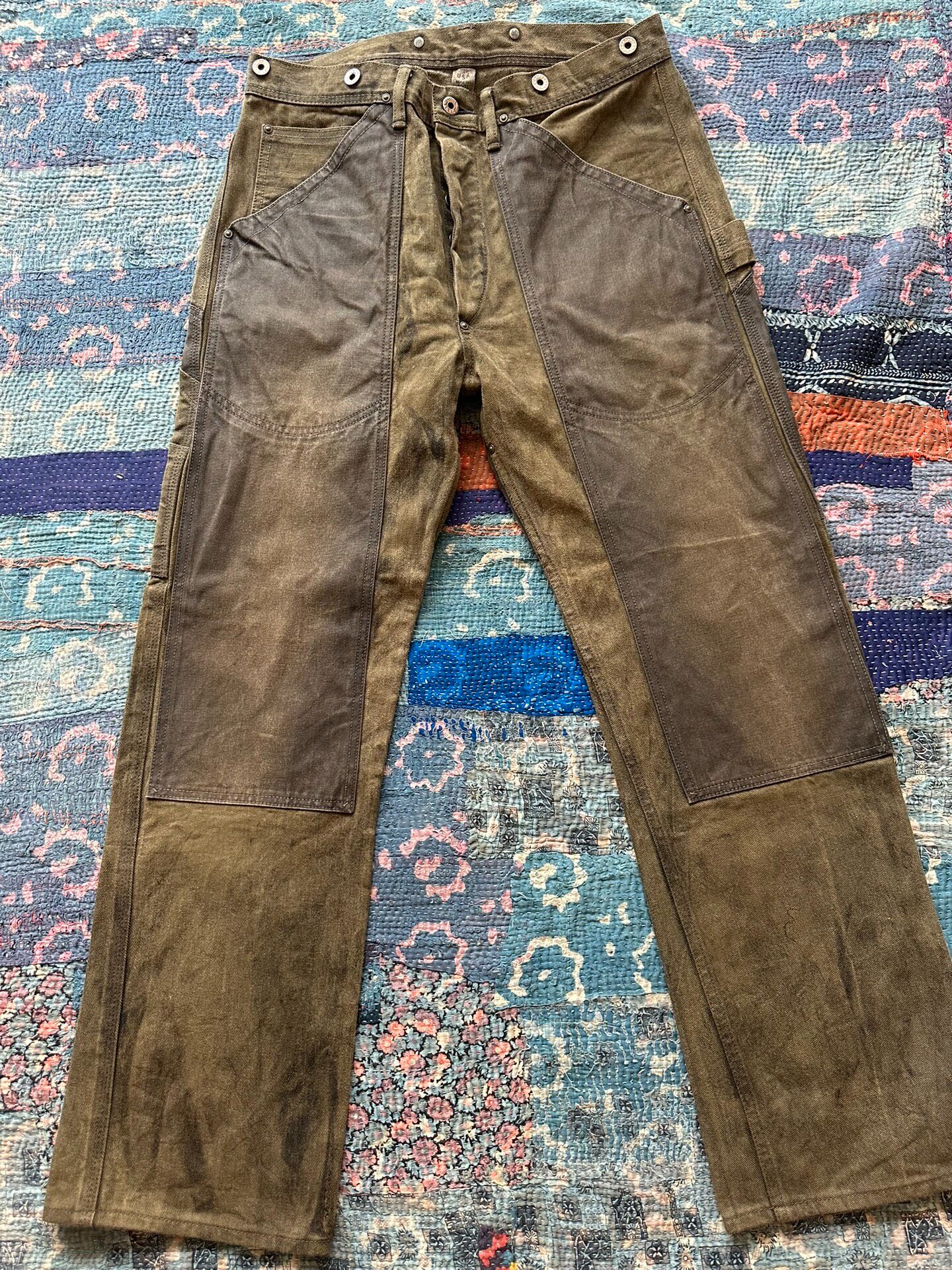 RRL Faded Double Knee Work Jeans