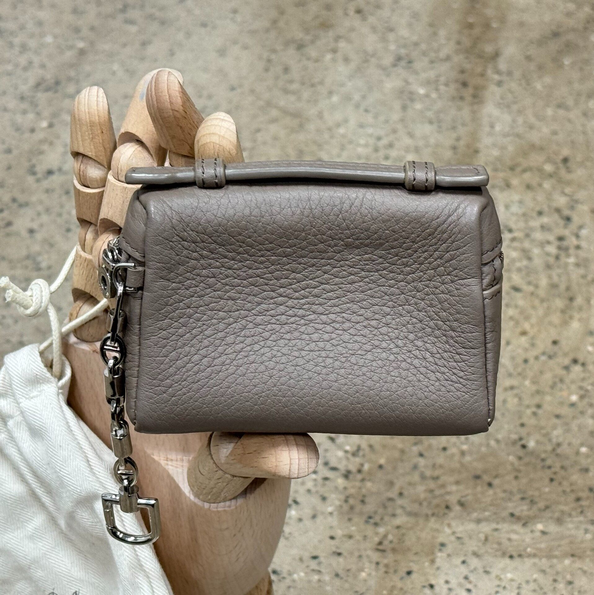 Loro Piana Small Leather Charm Bag — front